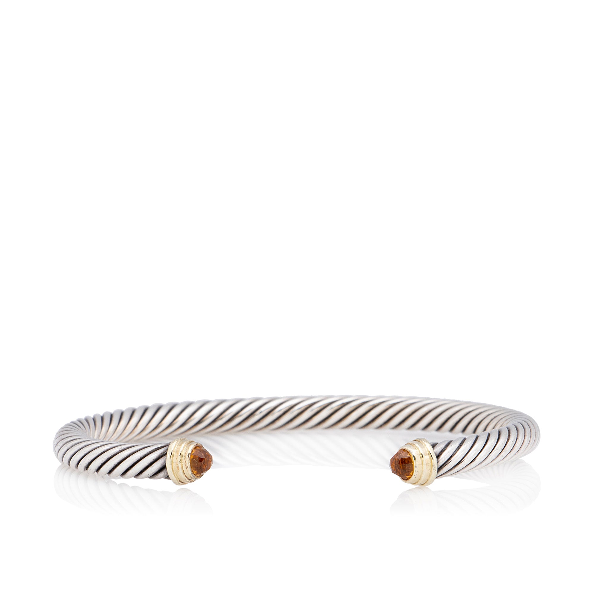 David Yurman Sterling Silver 14k Gold Citrine Cable Classics 5mm Bracelet