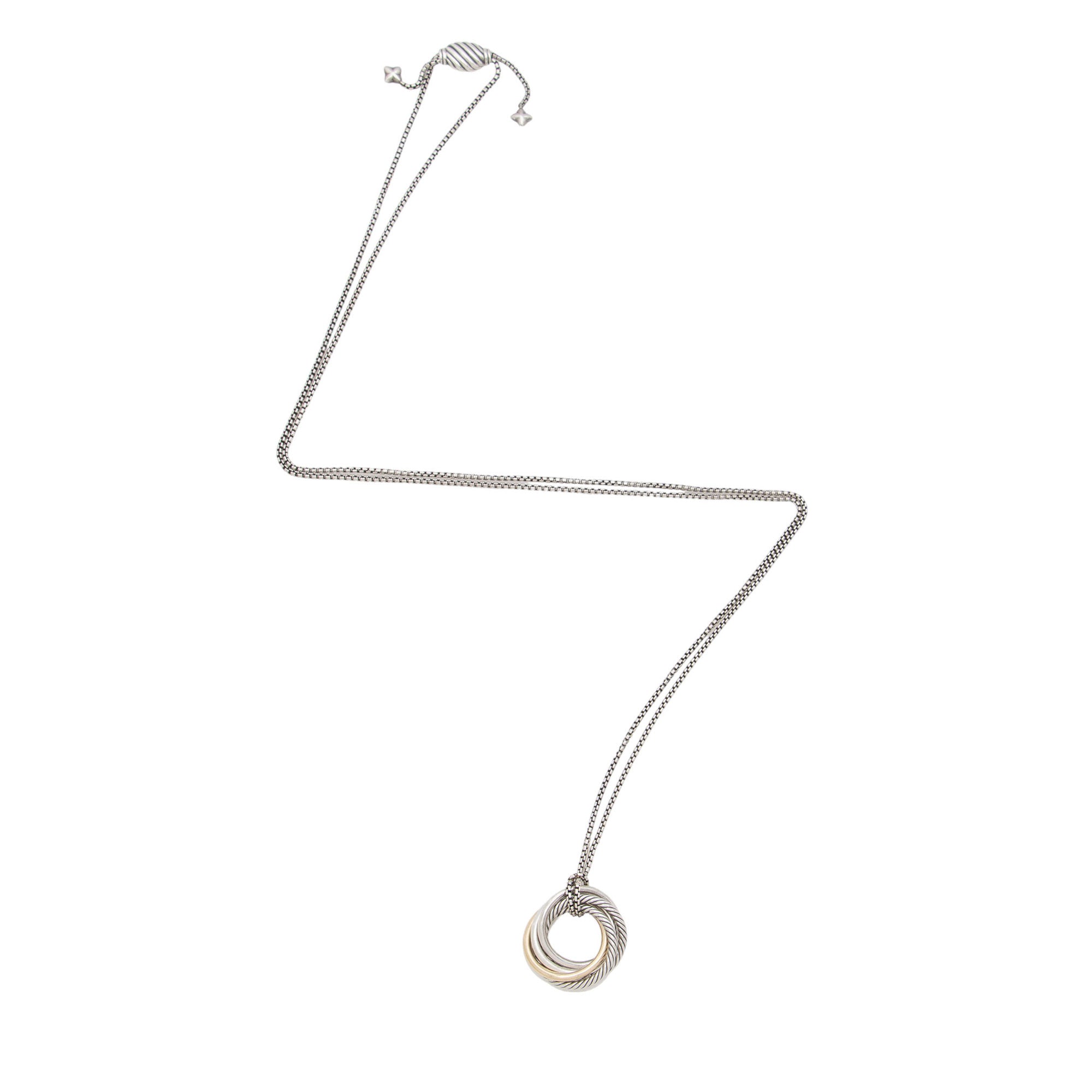 David Yurman Sterling Silver 14k Gold Crossover Necklace (SHF-zMzKvj)