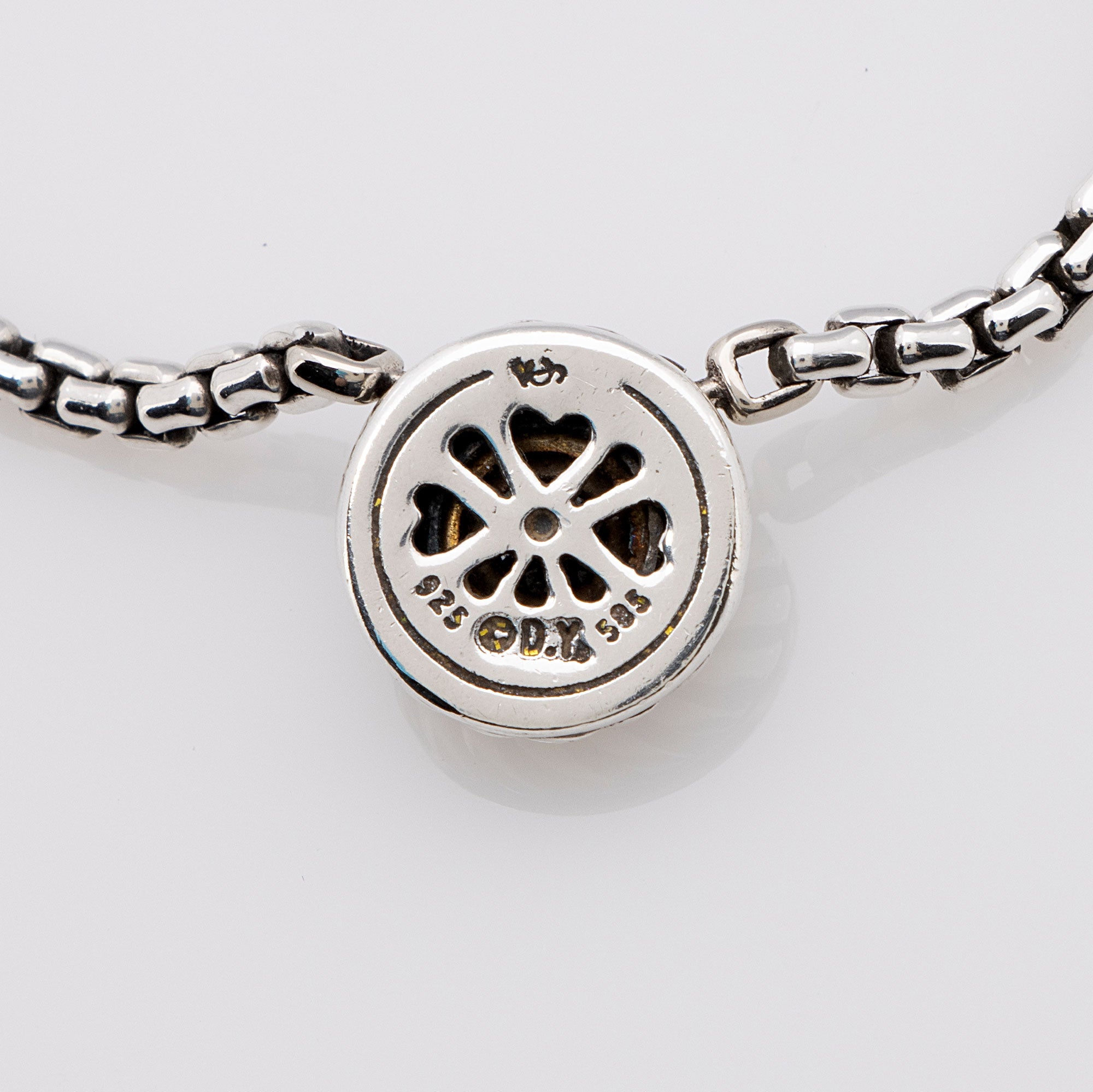 David Yurman Sterling Silver 14k Gold Onyx Cookie Necklace (SHF-DocA7h)