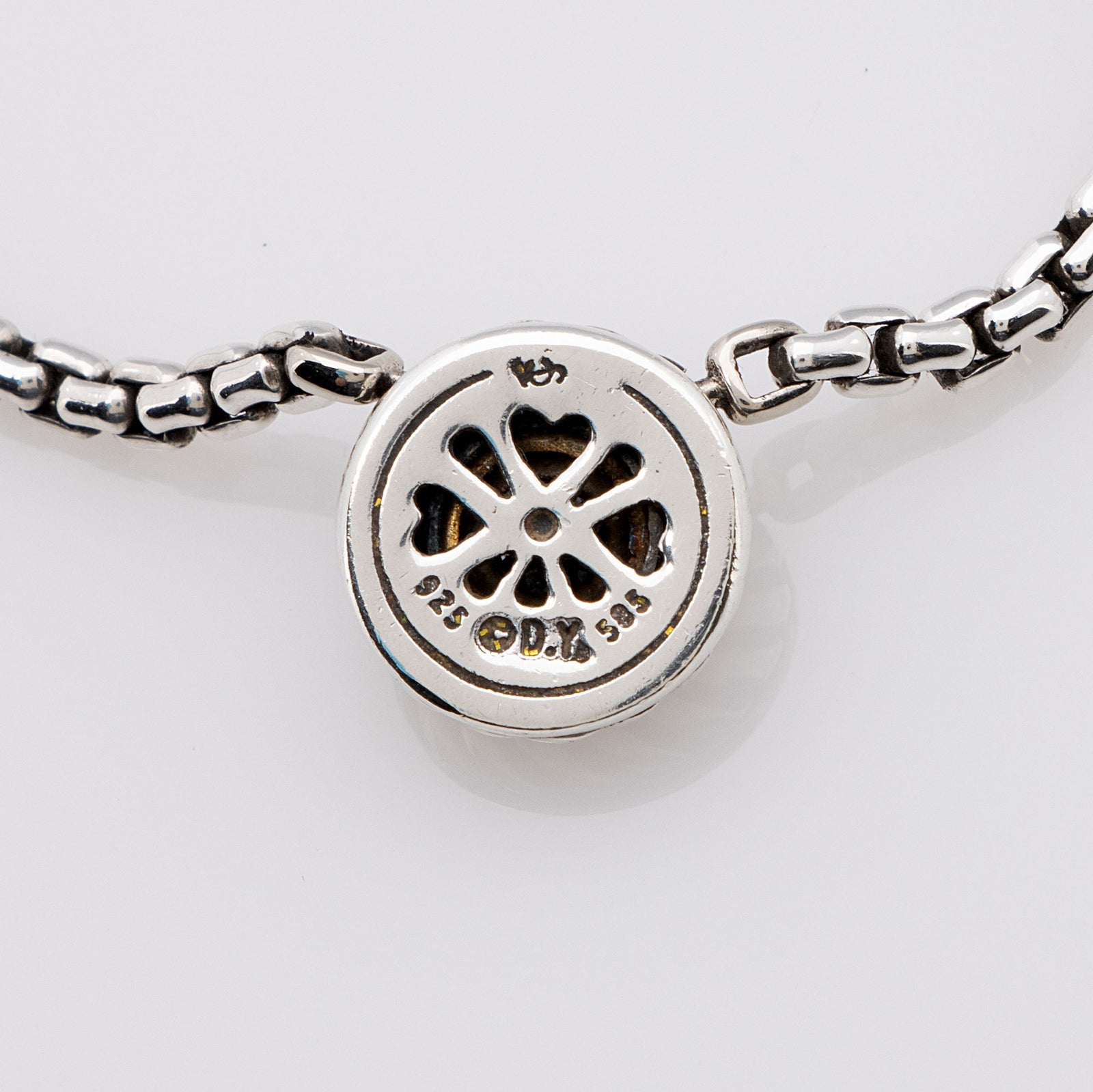 David Yurman Sterling Silver 14k Gold Onyx Cookie Necklace SHF DocA7h LuxeDH