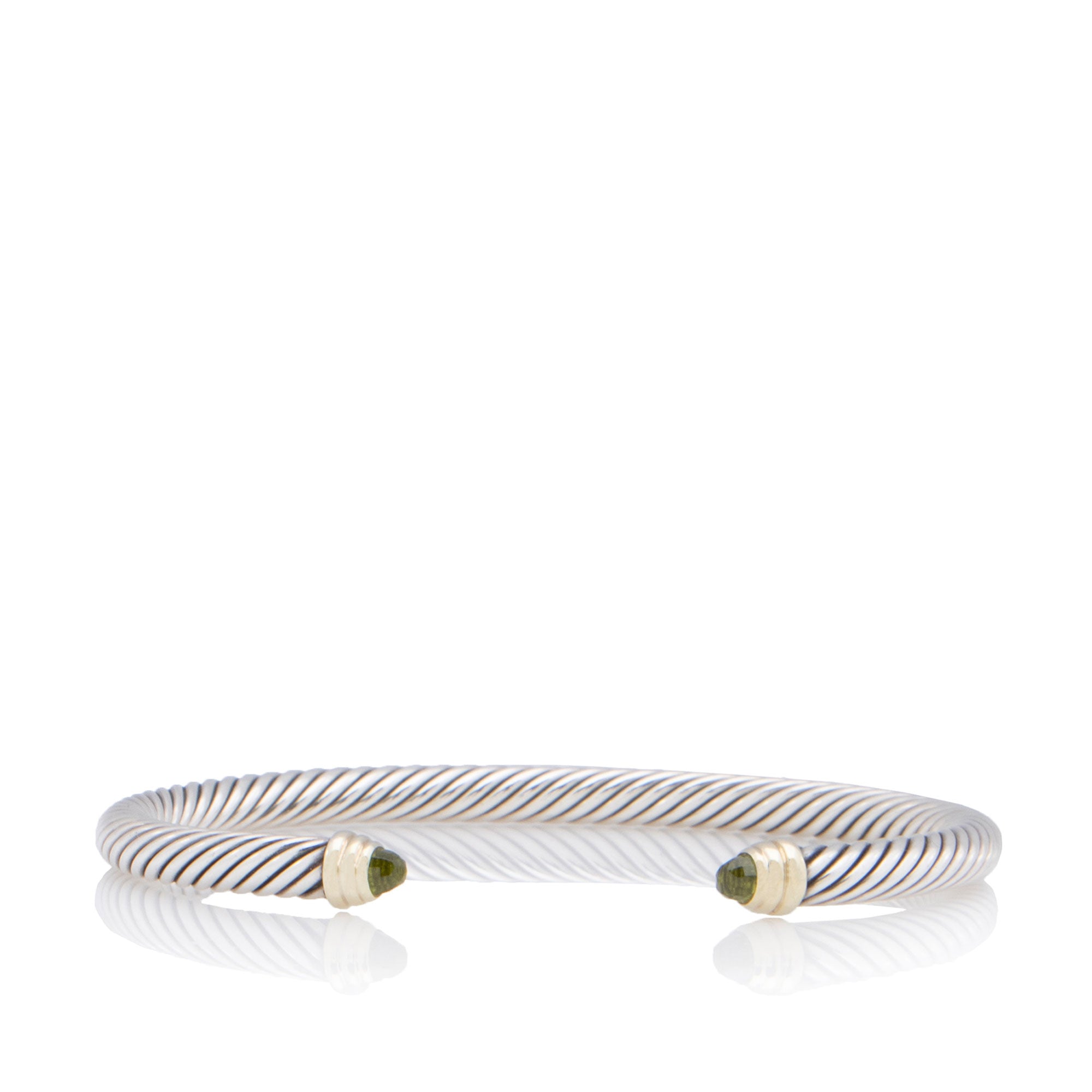 David Yurman Sterling Silver 14k Gold Peridot Cable Classics 5mm Bracelet (SHF-LNwwvy)