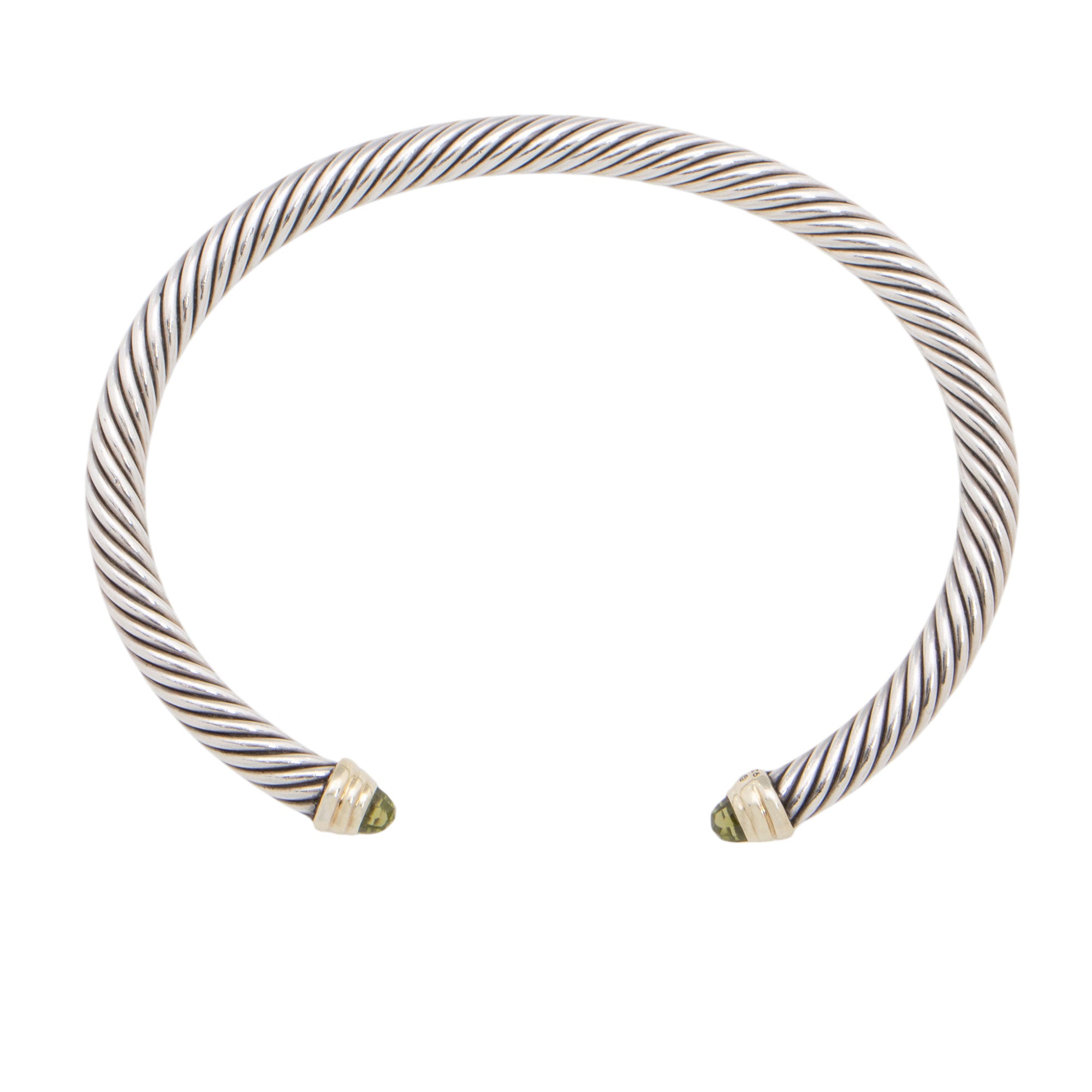 David Yurman Sterling Silver 14k Gold Peridot Cable Classics 5mm Bracelet (SHF-LNwwvy)