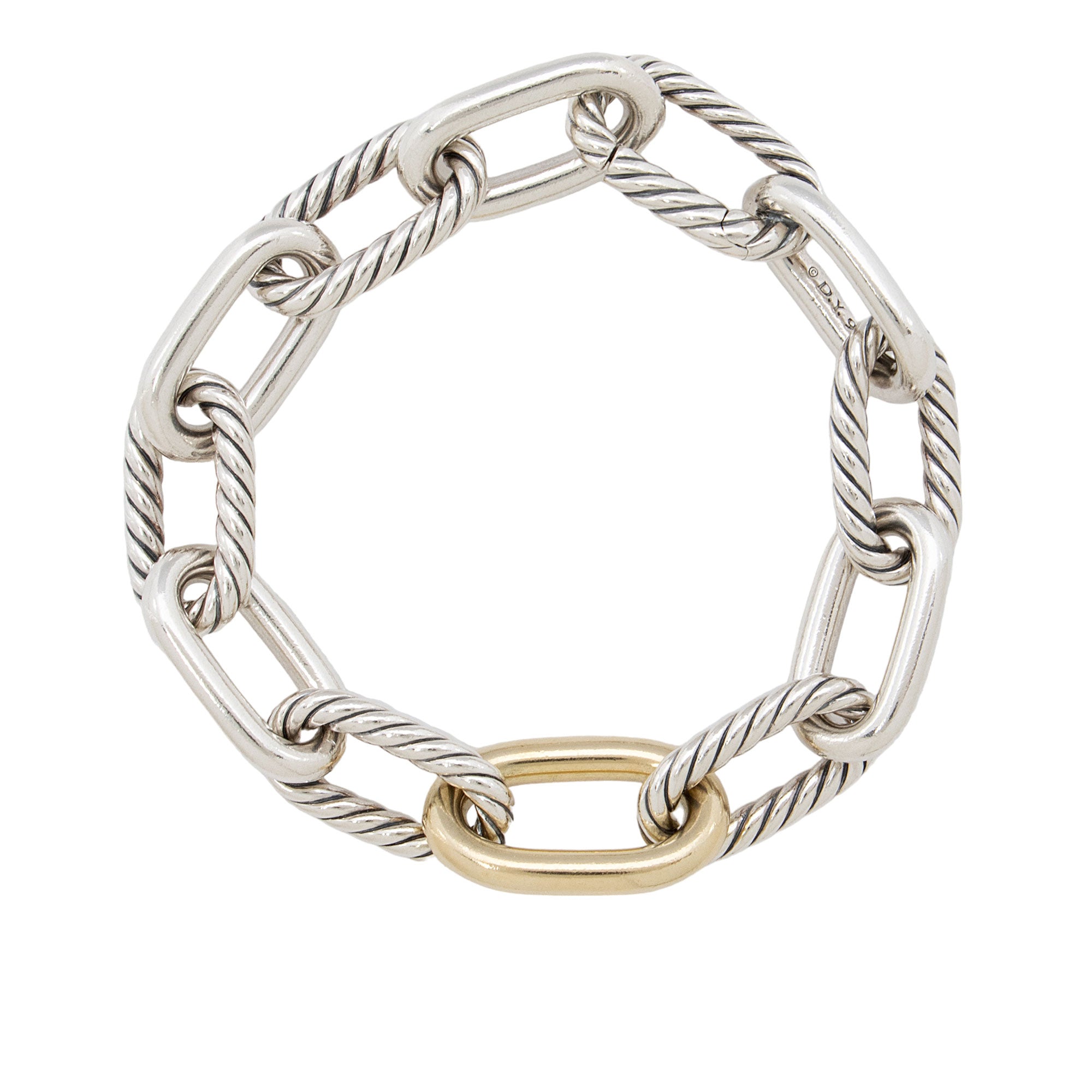 David Yurman Sterling Silver 18k Gold DY Madison 11mm Chain Bracelet (SHF-L4DvLI)