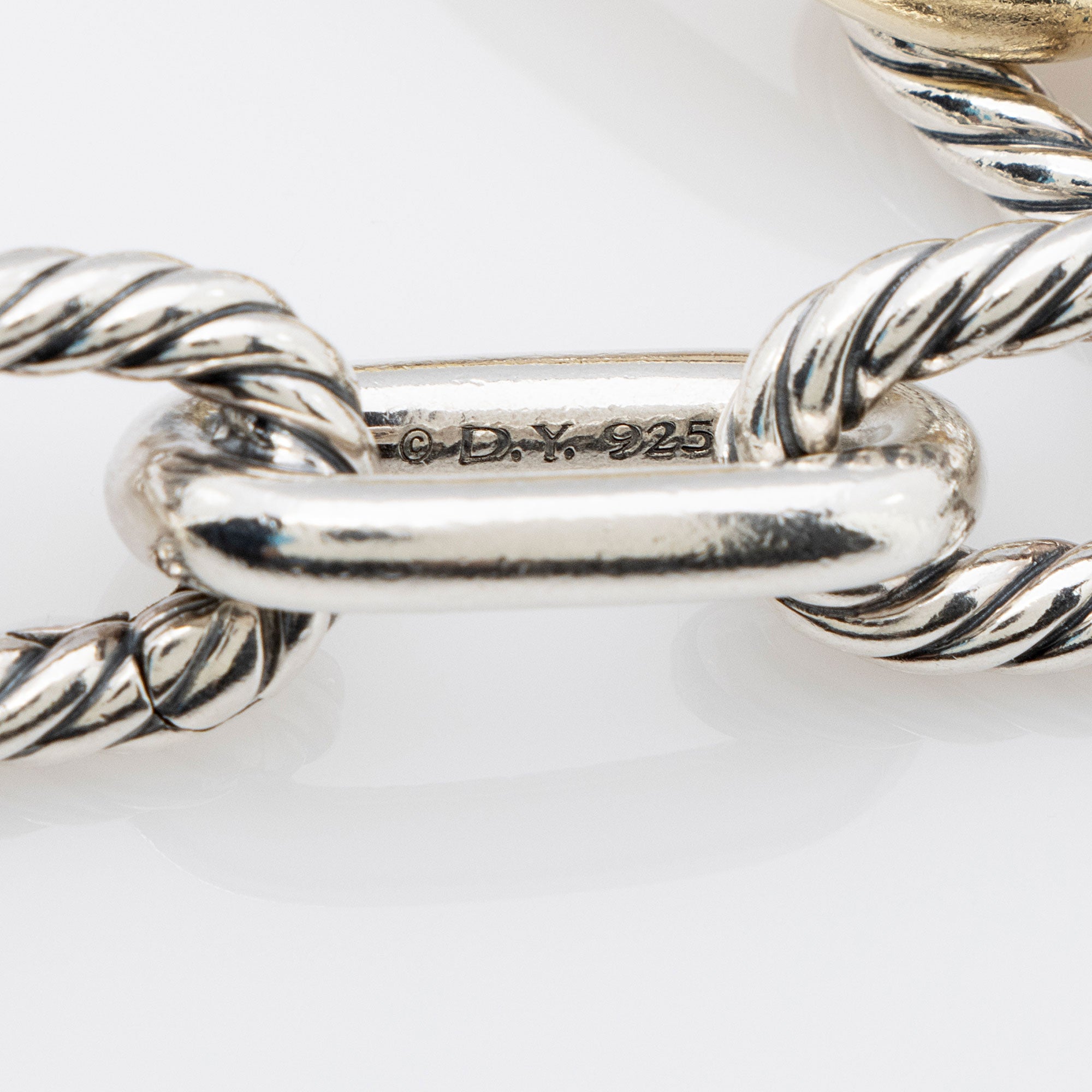 David Yurman Sterling Silver 18k Gold DY Madison 11mm Chain Bracelet (SHF-L4DvLI)