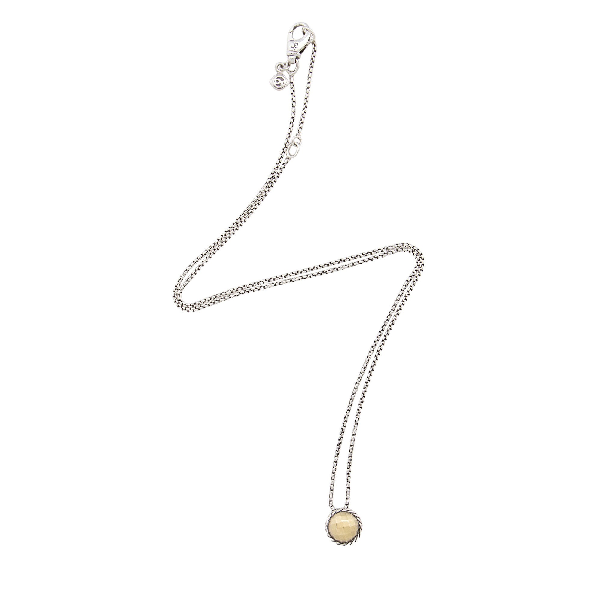 David Yurman Sterling Silver 18k Gold Petite Chatelaine Pendant Necklace