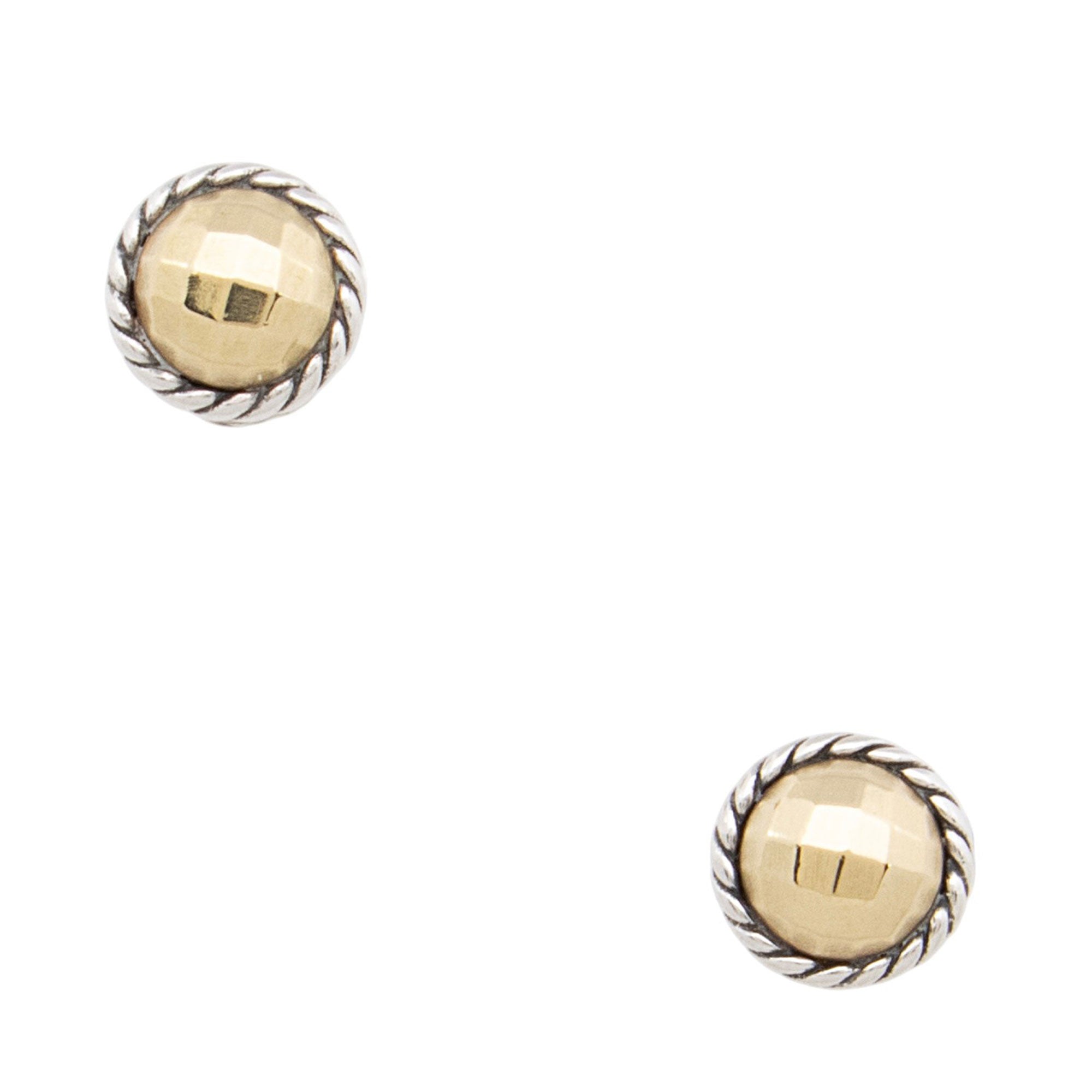 David Yurman Sterling Silver 18k Gold Petite Chatelaine Stud Earrings