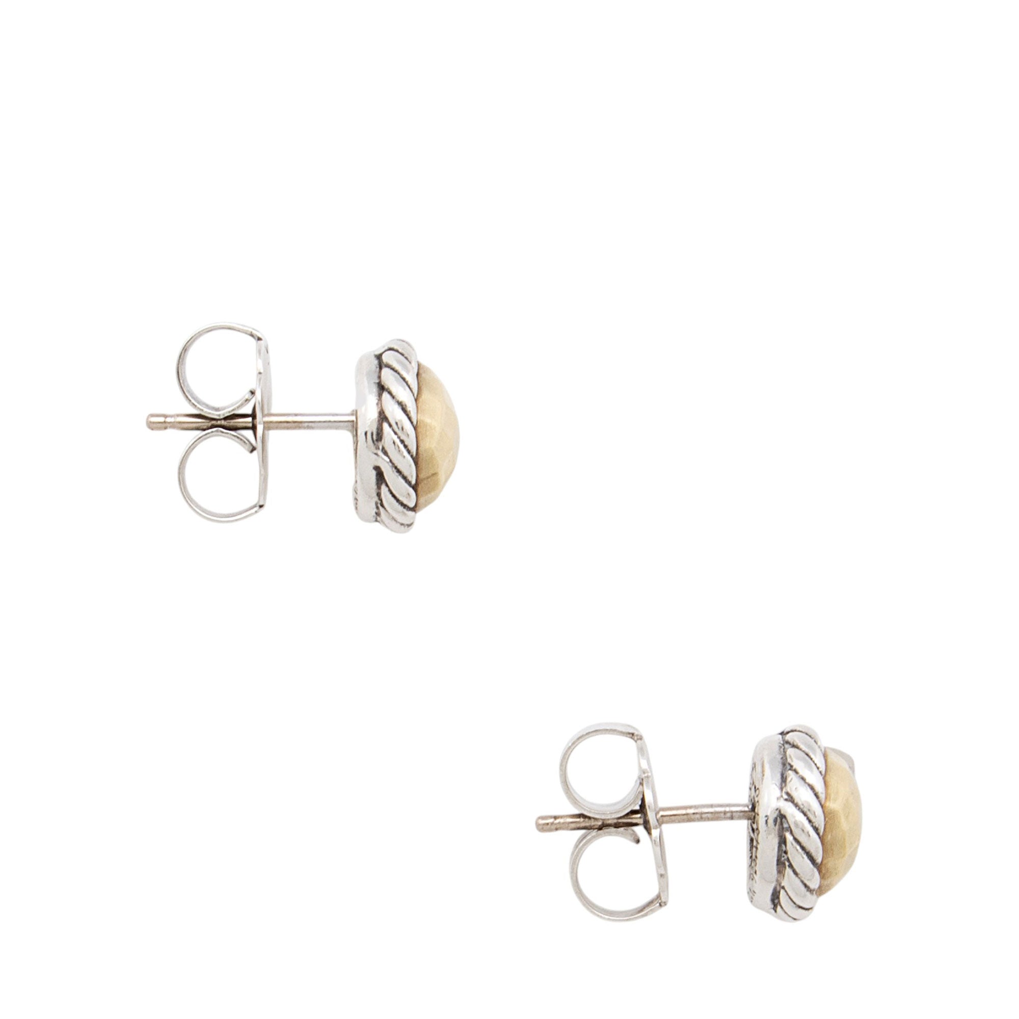 David Yurman Sterling Silver 18k Gold Petite Chatelaine Stud Earrings