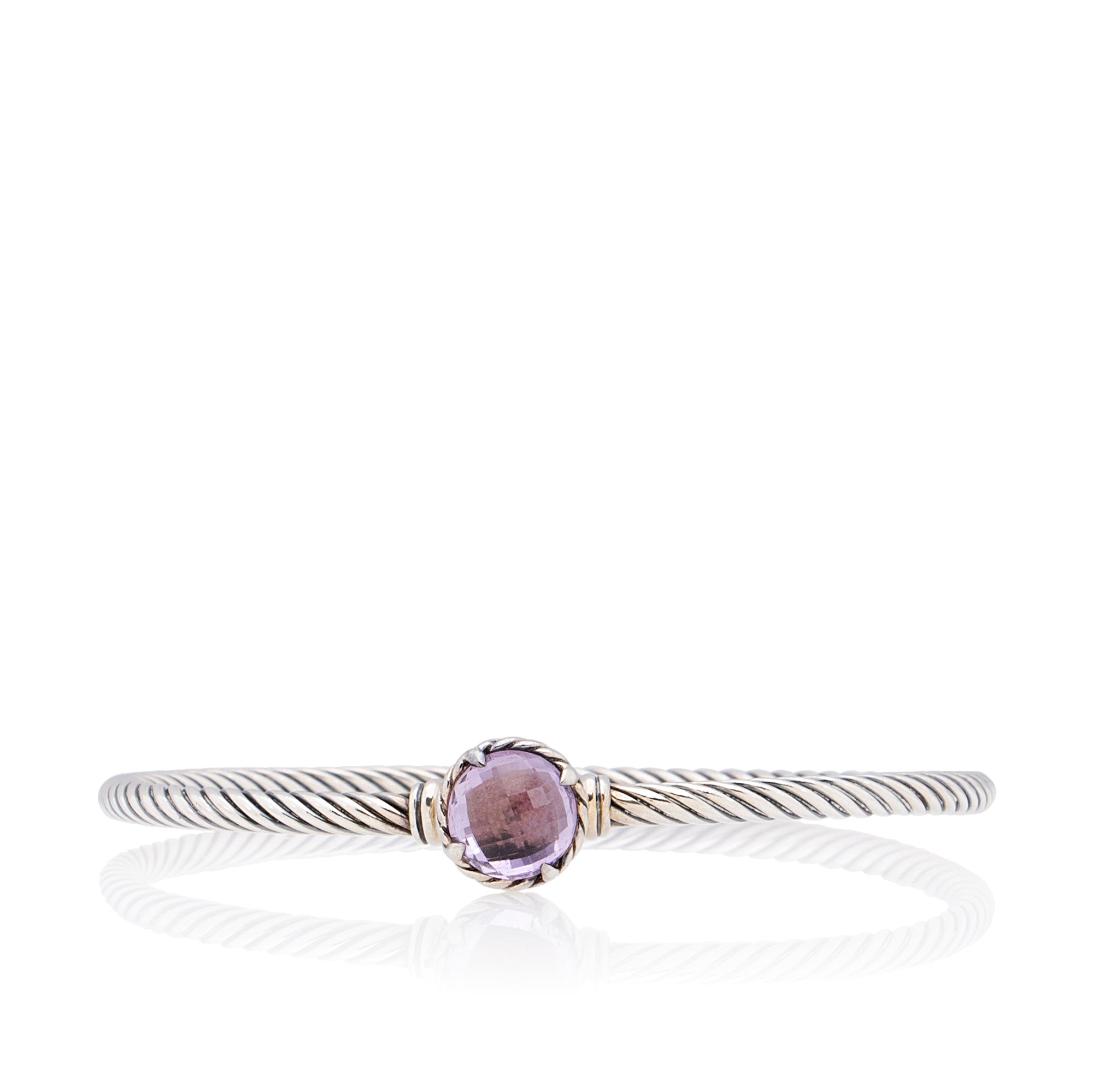 David Yurman Sterling Silver Amethyst Petite Chatelaine Cable 3mm Bracelet (SHF-gQrhyZ)