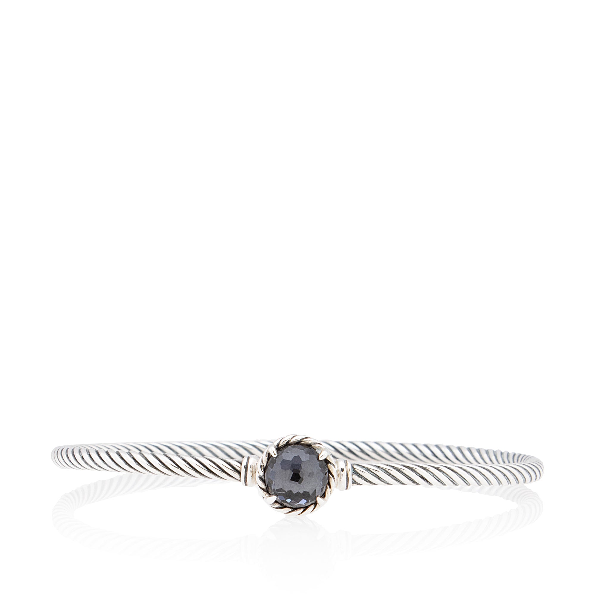 David Yurman Sterling Silver Black Orchid Chatelaine Cable 3mm Bracelet