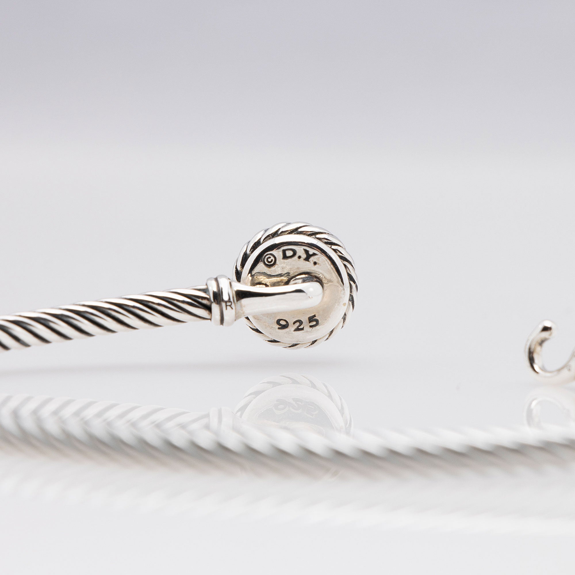 David Yurman Sterling Silver Black Orchid Chatelaine Cable 3mm Bracelet
