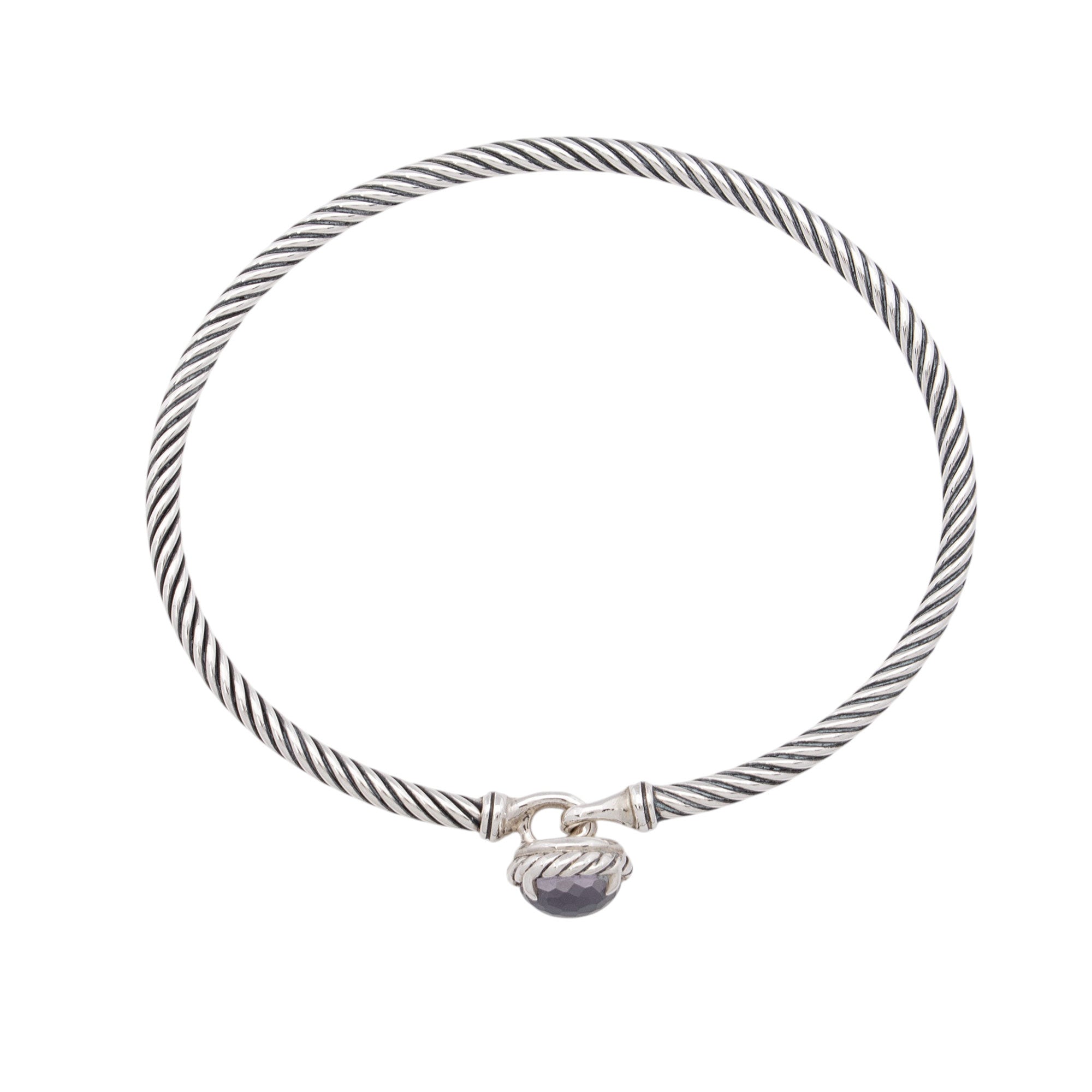 David Yurman Sterling Silver Black Orchid Chatelaine Cable 3mm Bracelet