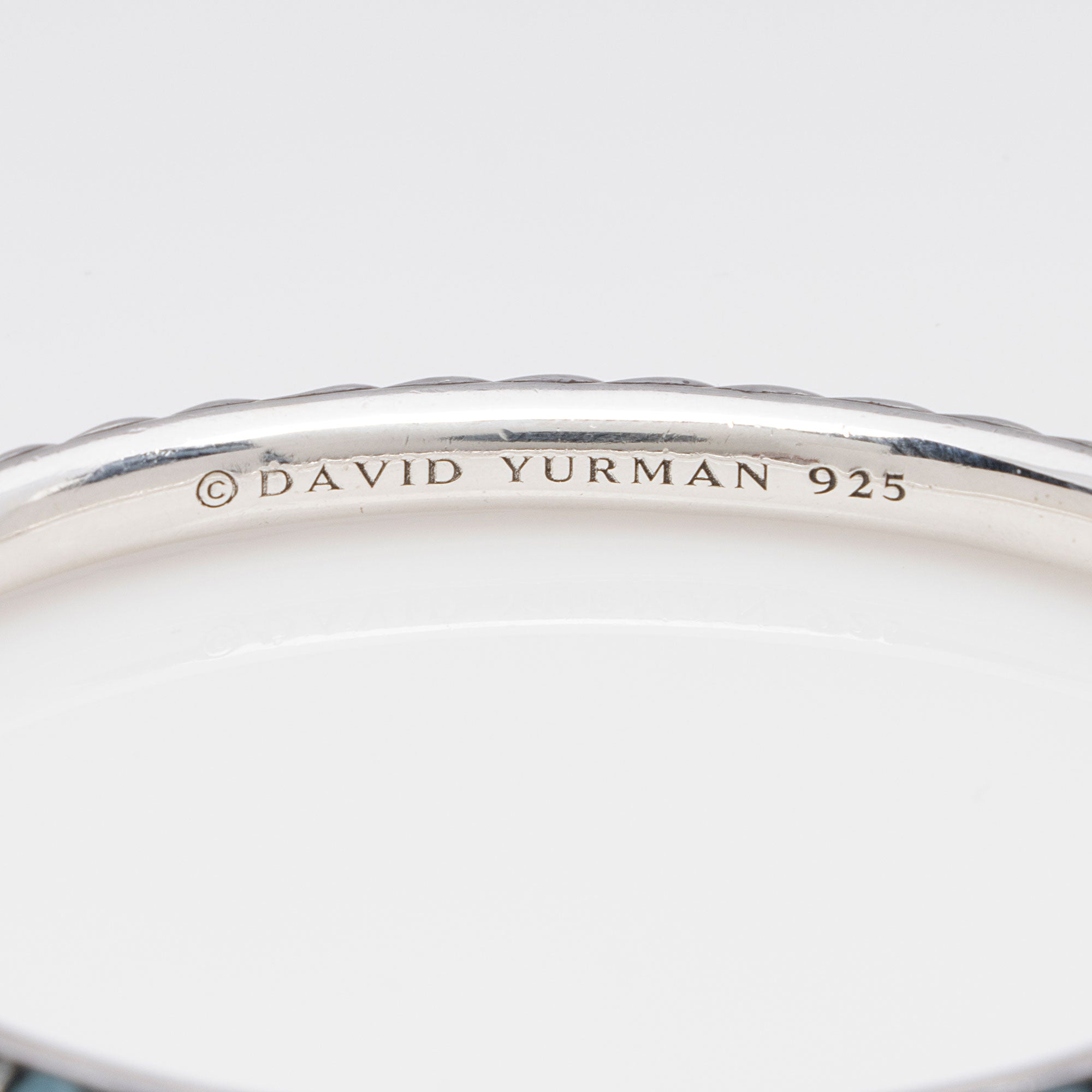 David Yurman Sterling Silver Blue Topaz Sculpted Cable Bangle Bracelet (SHF-QlwN3I)