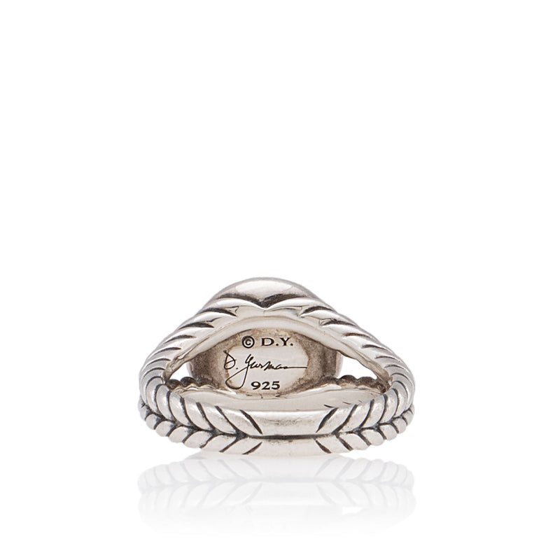 David Yurman Sterling Silver Diamond Pearl Petite Cerise Ring - Size 7 (SHF-ZrhnDj)