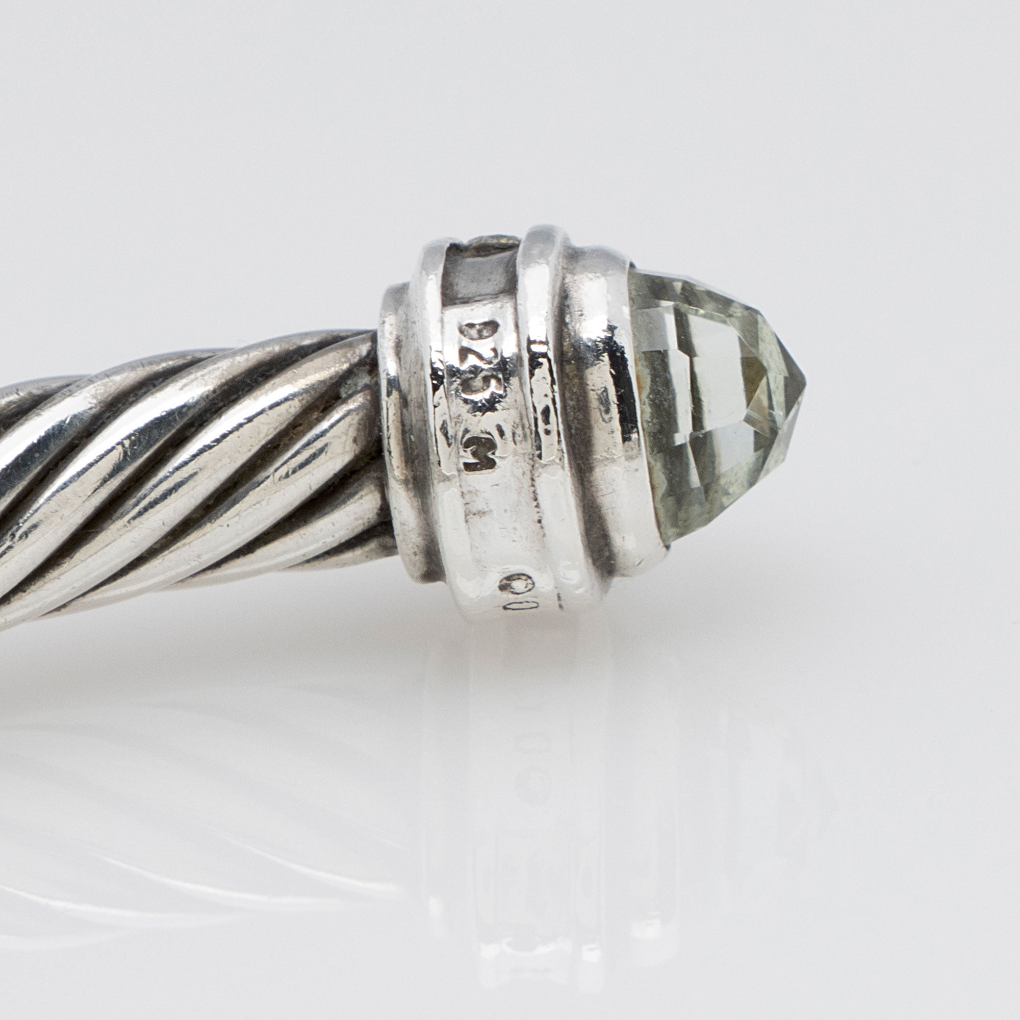 David Yurman Sterling Silver Diamond Prasiolite Cable Classics 5mm Bracelet (SHF-vOYUu3)