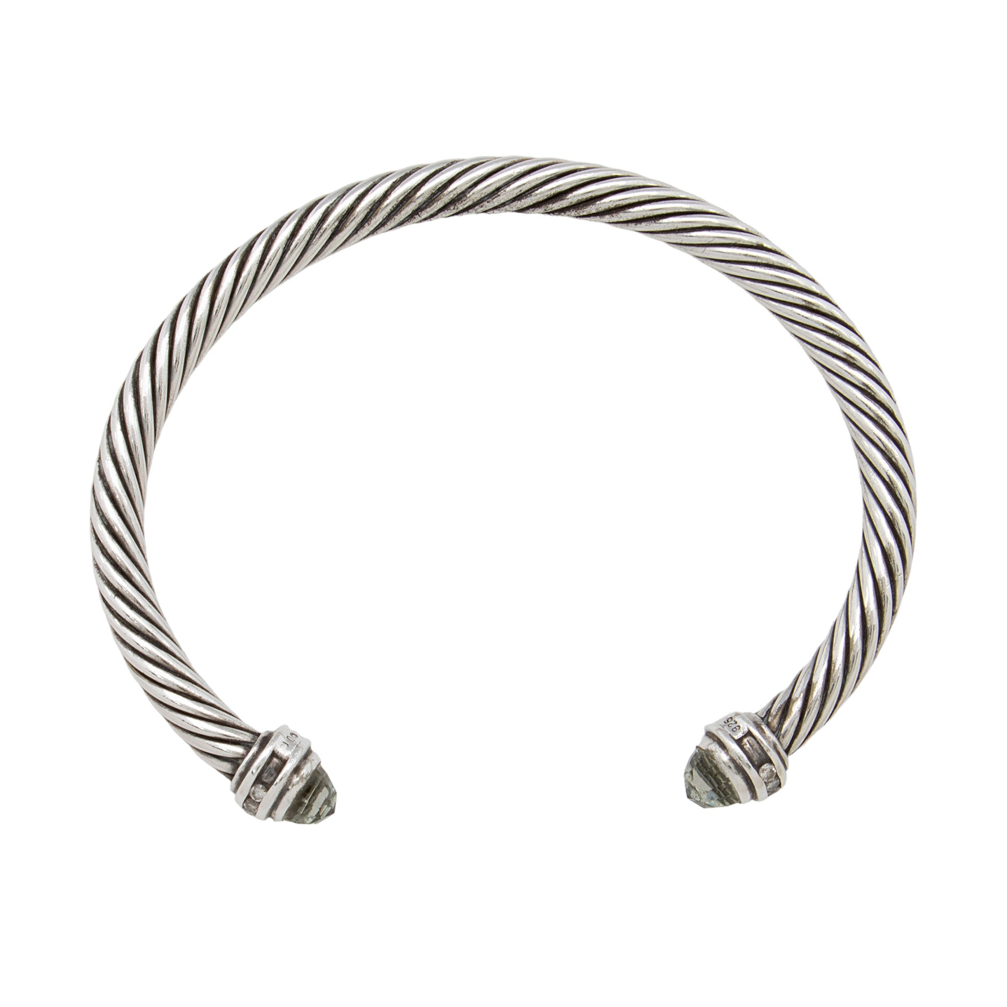 David Yurman Sterling Silver Diamond Prasiolite Cable Classics 5mm Bracelet (SHF-vOYUu3)
