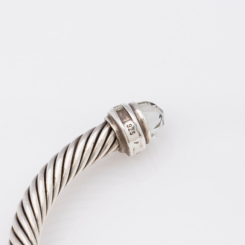 David Yurman Sterling Silver Diamond Prasiolite Cable Classics 5mm Bracelet (SHF-jDrWea)