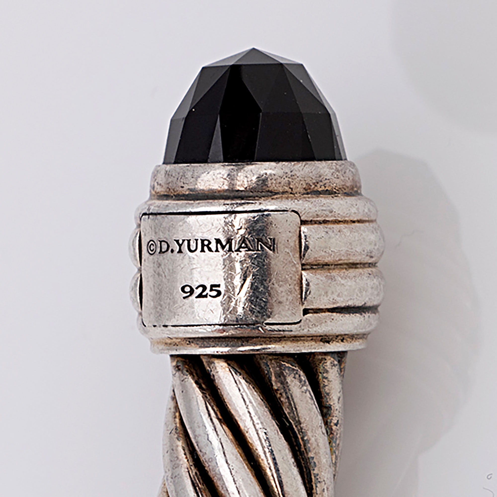 David Yurman Sterling Silver Onyx Hinged Cable 10mm Bracelet (SHF-2kcdwA)