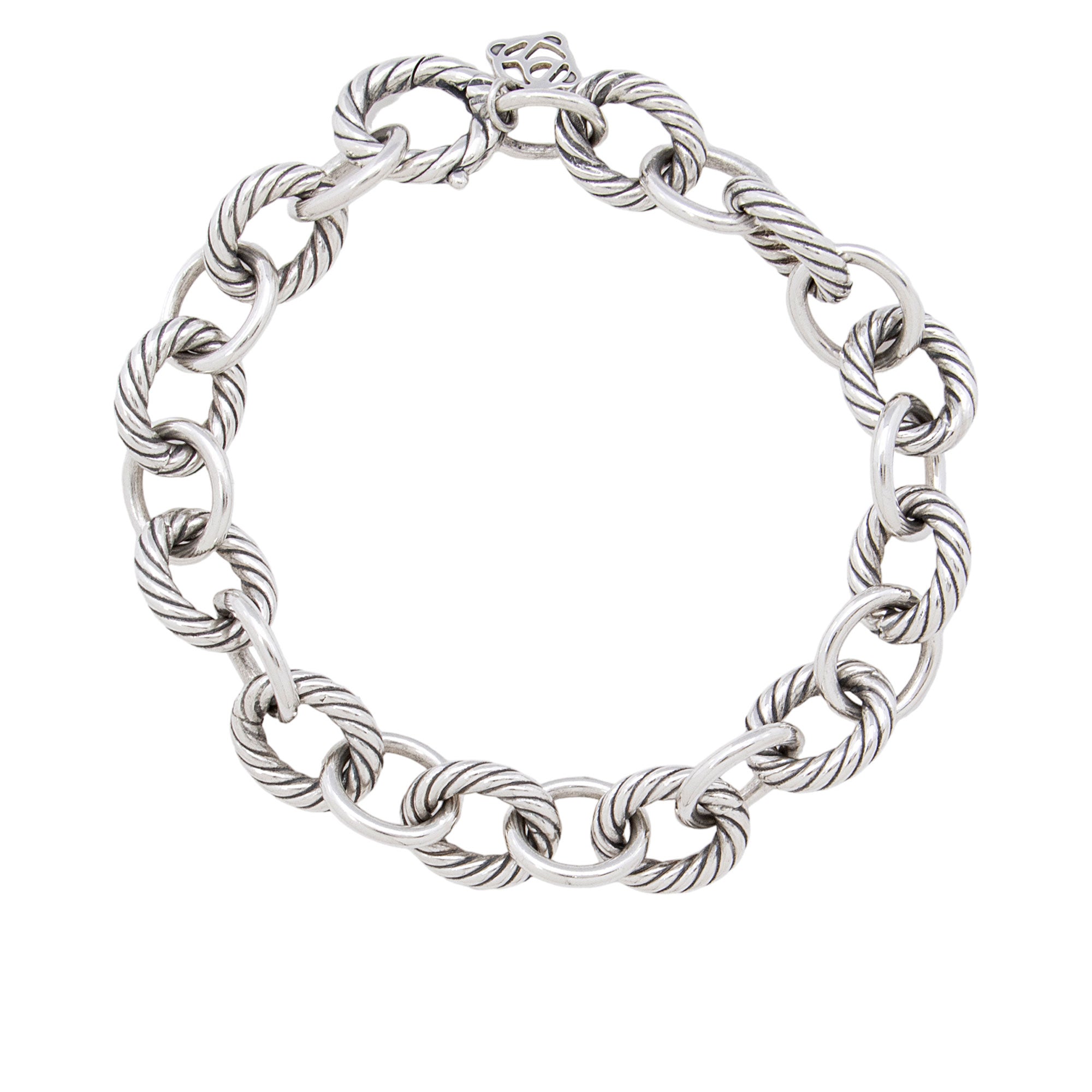 David Yurman Sterling Silver Oval Link 10mm Bracelet (SHF-4OPWpr)