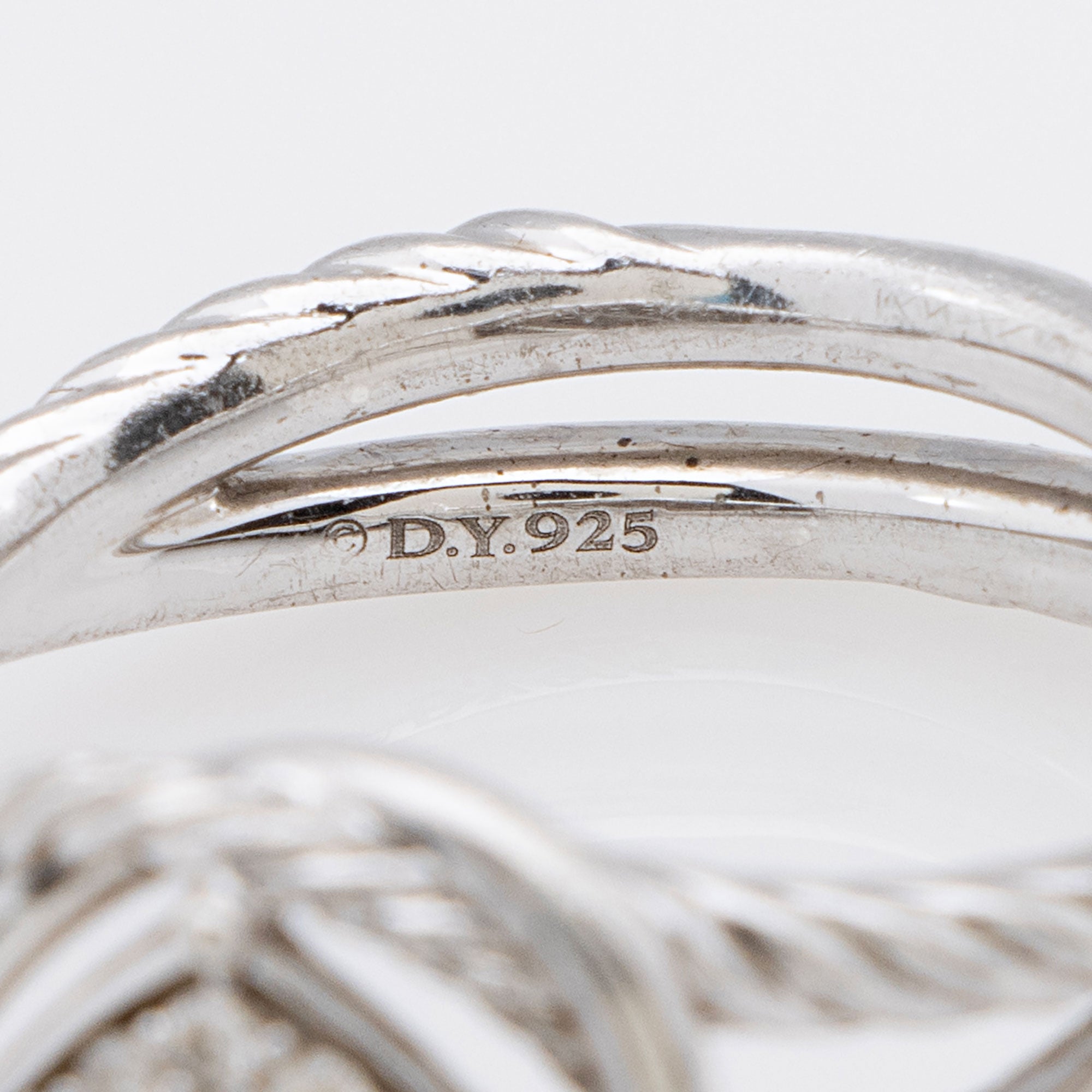 David Yurman Sterling Silver Pave Diamond 7mm Infinity Ring - Size 8 (SHF-CIfgAA)