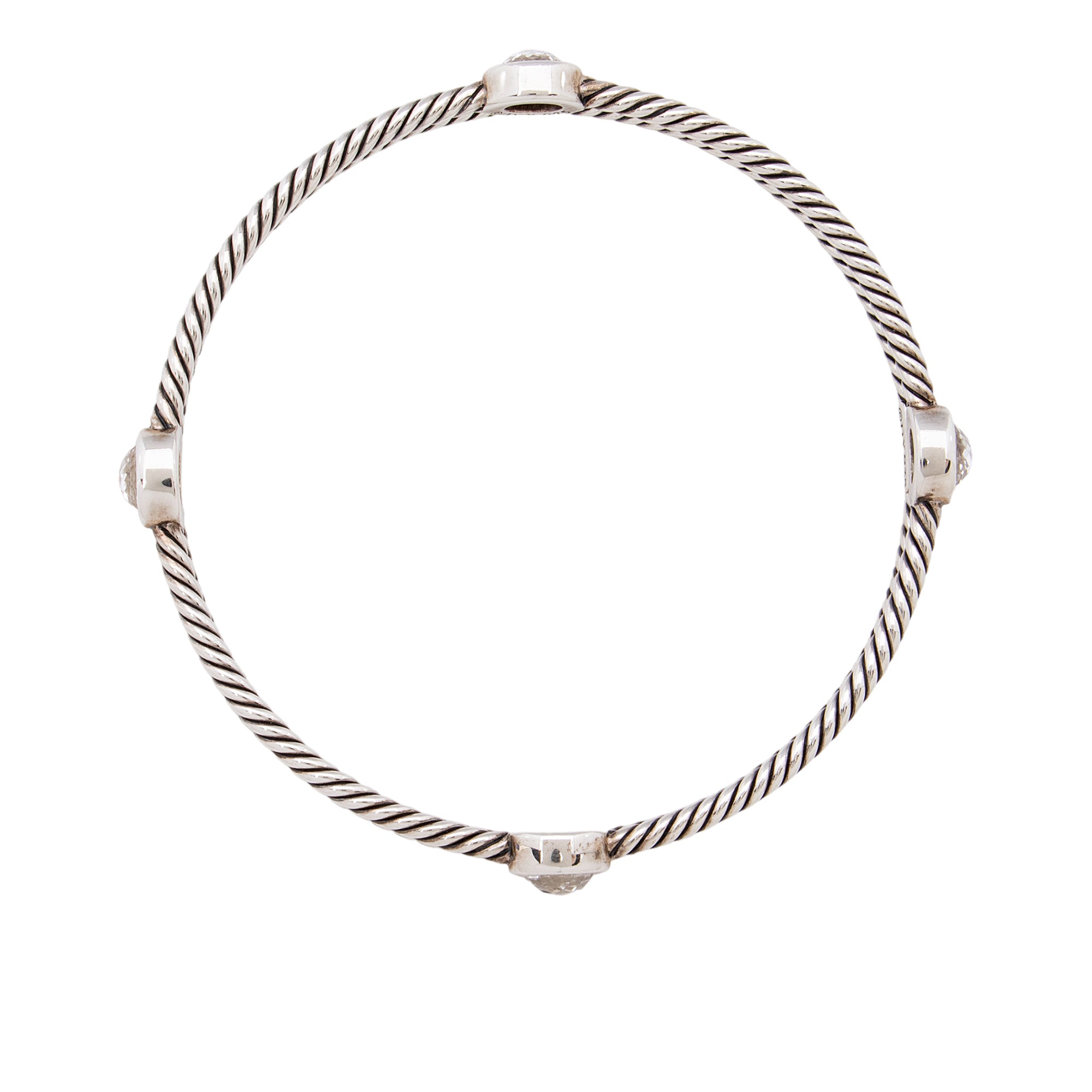 David Yurman Sterling Silver Quartz Classics Four Station Bangle Bracelet Set (SHF-WKwdok)