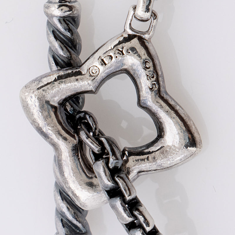 David Yurman Sterling Silver Quatrefoil Box Chain Necklace (SHF-sjgVf1)