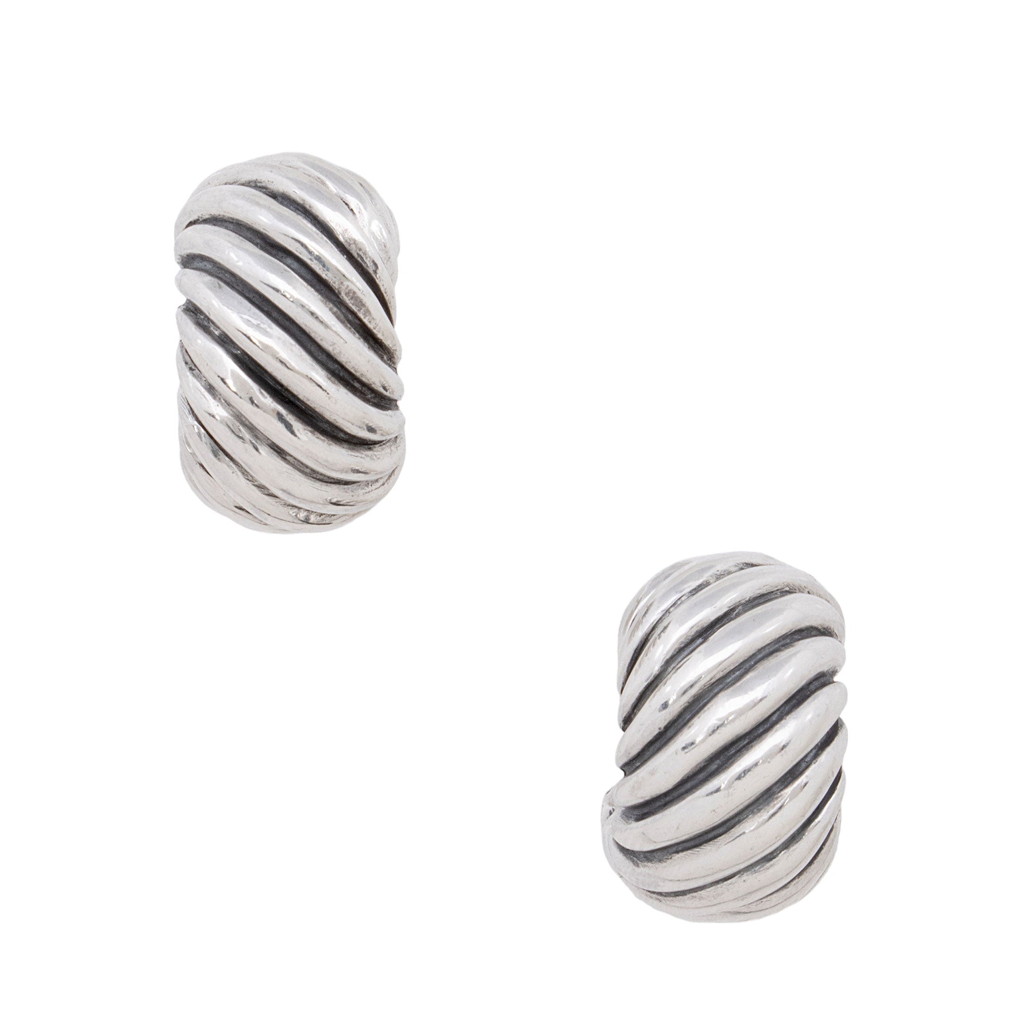 David Yurman Sterling Silver Sculpted Cable Shrimp Earrings (SHF-RnDjm3)