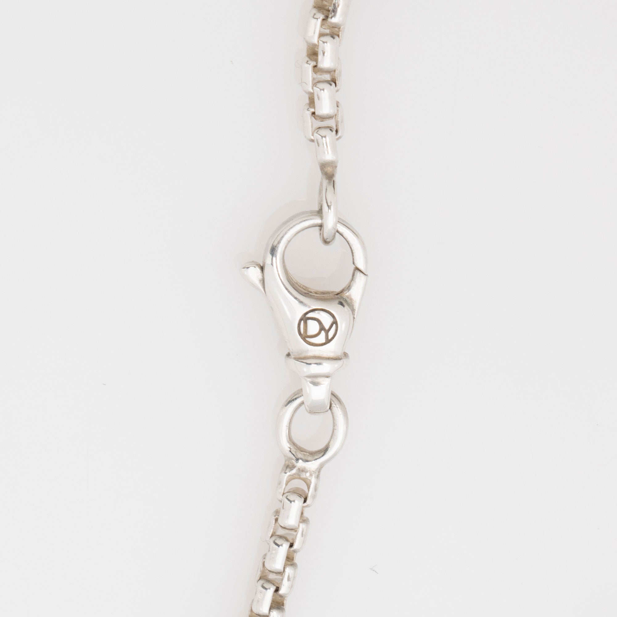 David Yurman Sterling Silver White Topaz Diamond 11mm Albion Pendant Necklace (SHF-gj1oEs)