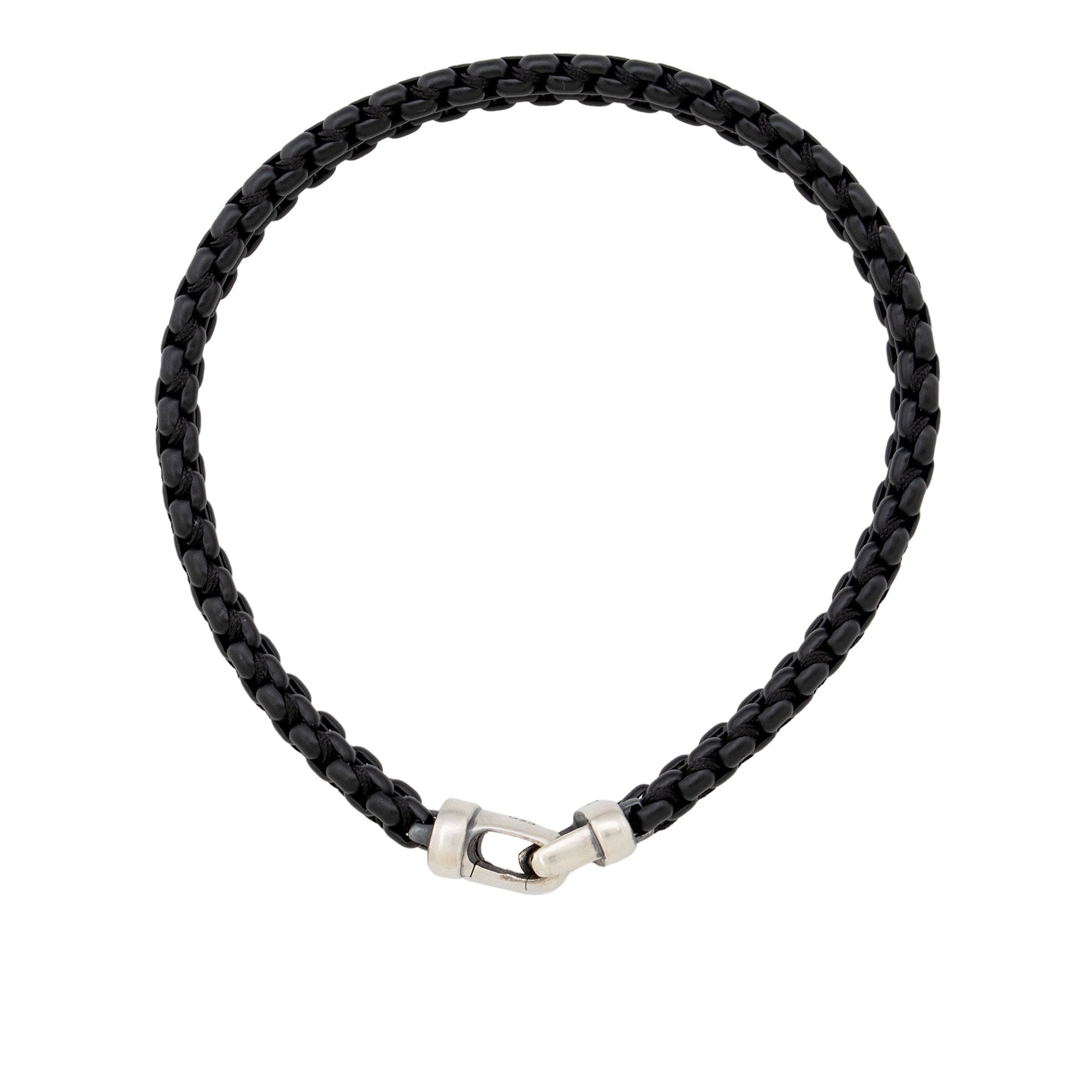 David Yurman Sterling Silver Woven Box Chain Bracelet (SHF-S3twXB)