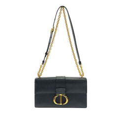 30 Montaigne East-West Bag with Chain Black Calfskin