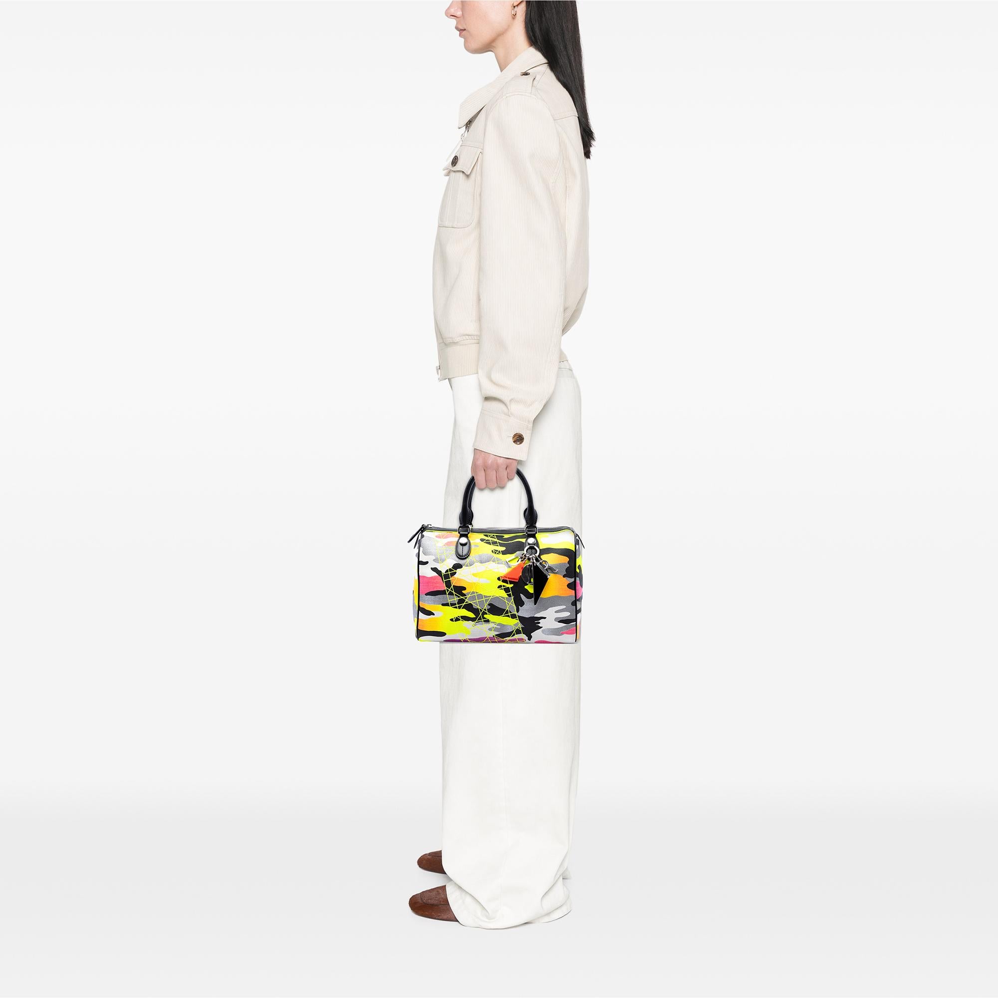 Dior Anselm Reyle Canvas Camouflage Boston Bag