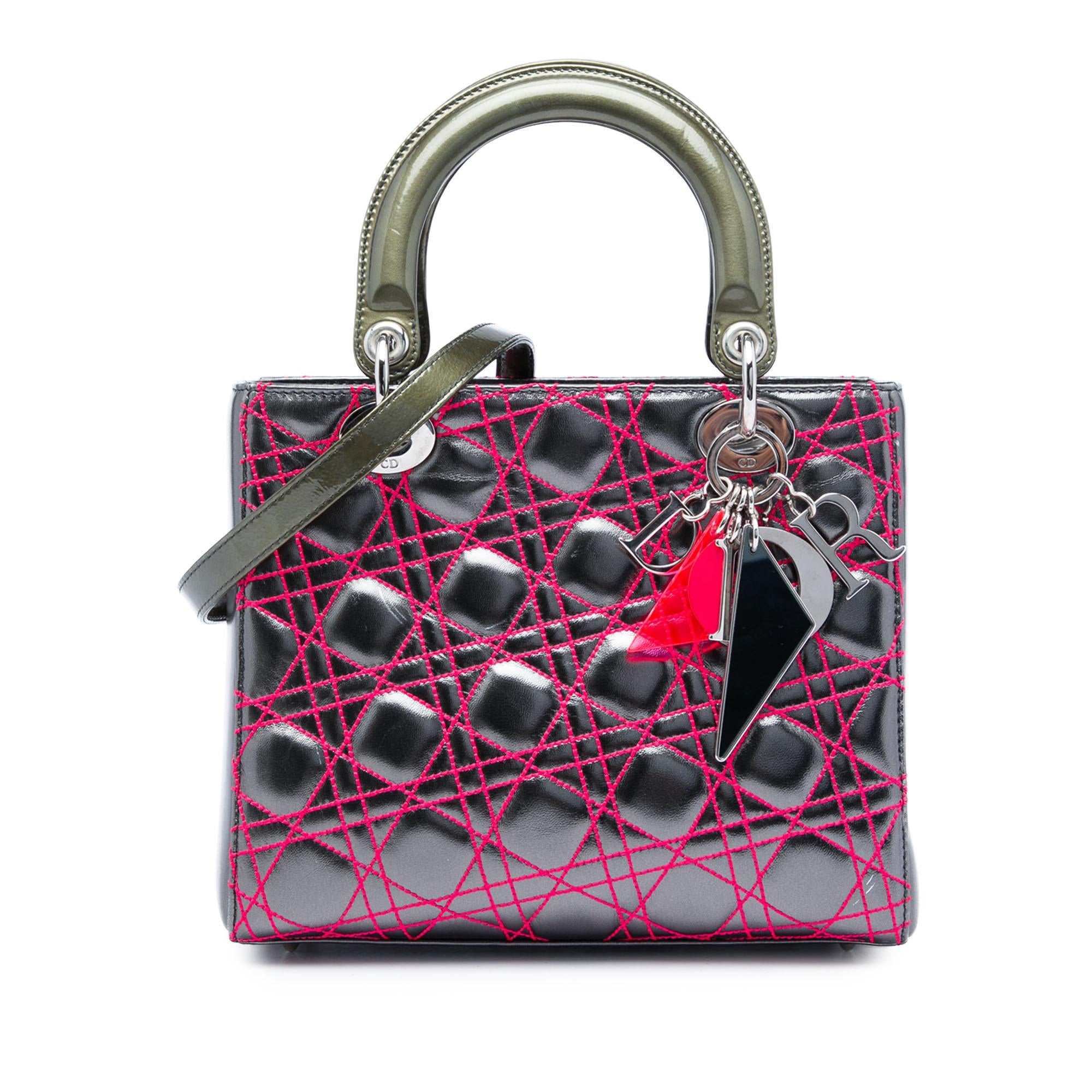 Dior Anselm Reyle Medium Metallic Lambskin Cannage Lady Dior