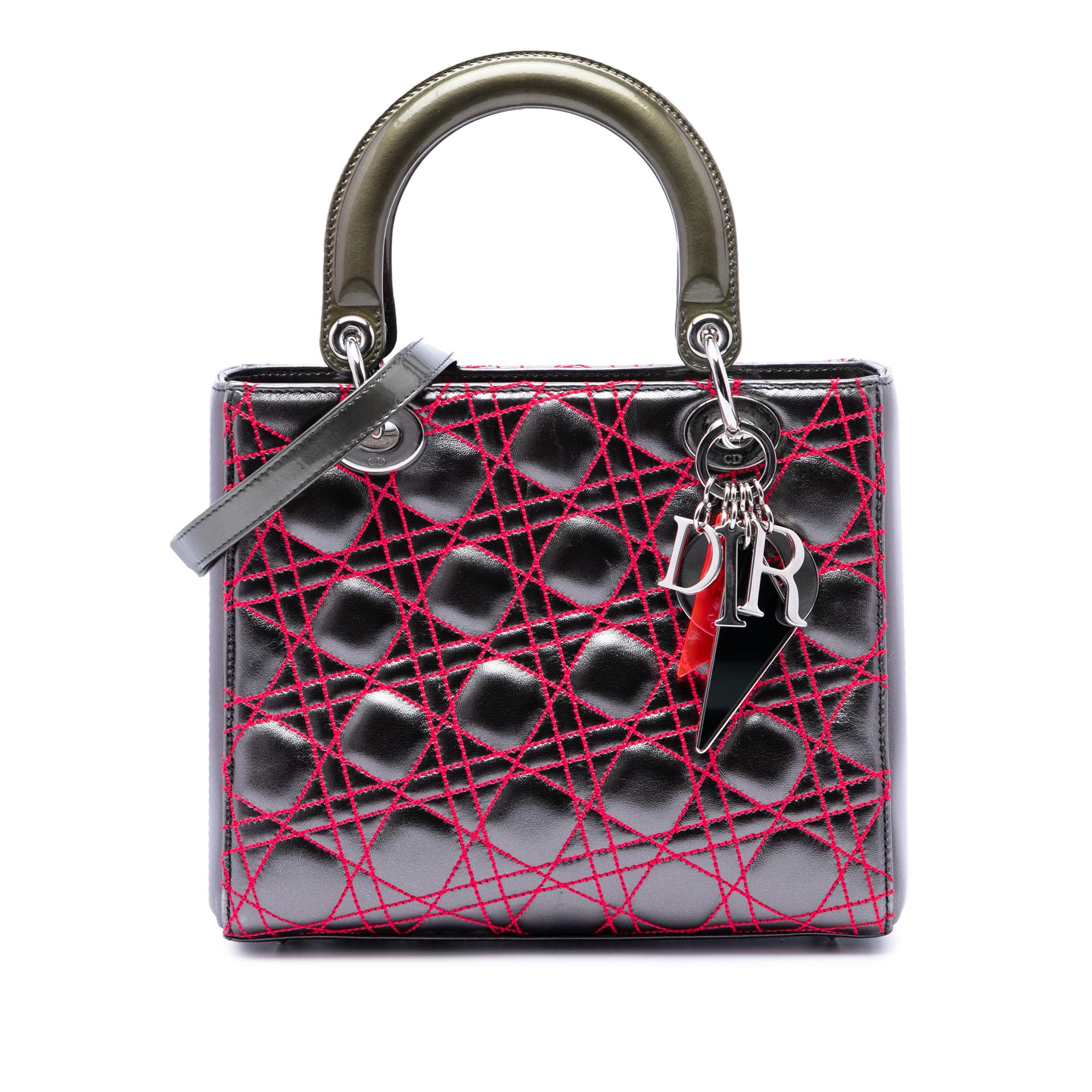 Dior Anselm Reyle Medium Metallic Lambskin Cannage Lady Dior
