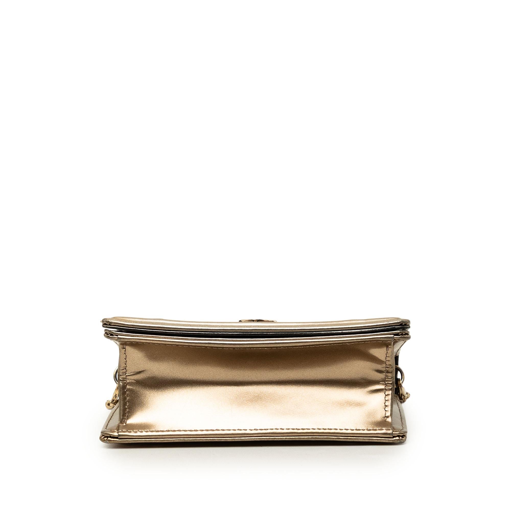 Dior Baby Metallic Patent Microcannage Diorama Flap