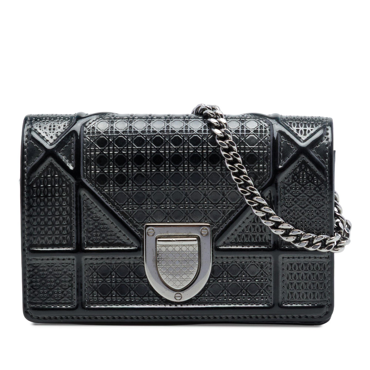 Dior Baby Metallic Patent Microcannage Diorama Flap