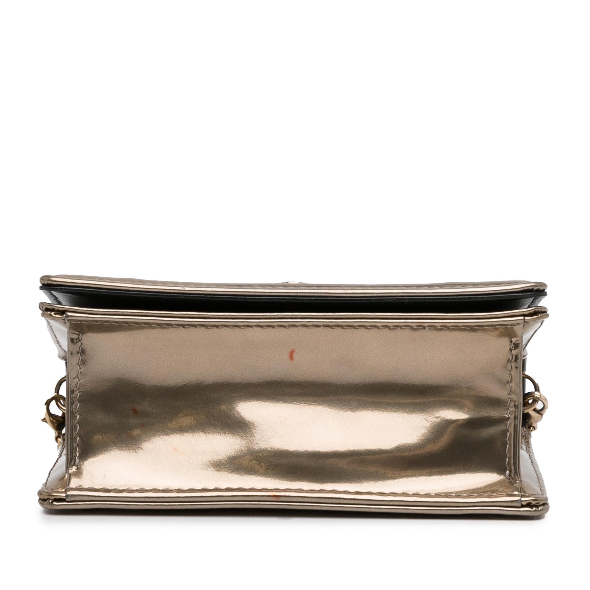 Dior Baby Patent Microcannage Diorama Wallet on Chain (SHG-Cem0dN)