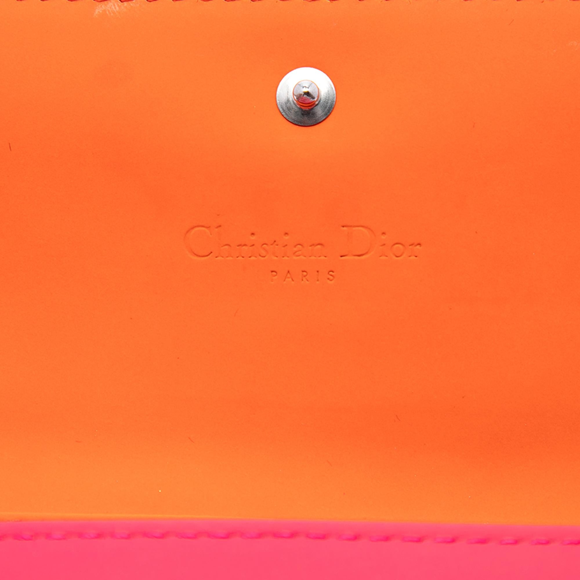 Dior Bicolor Lambskin Cannage Lady Dior Wallet on Chain