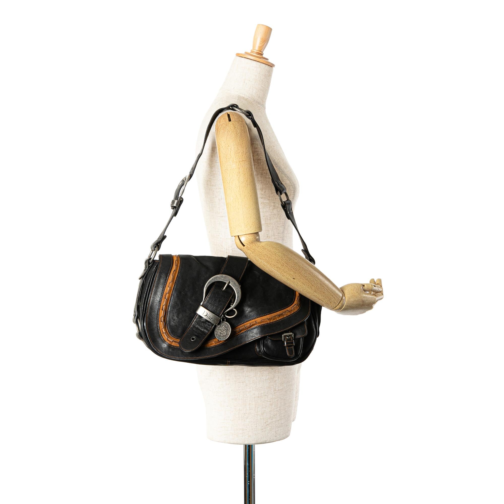 Dior Calfskin Gaucho Double Saddle Shoulder Bag (SHG-XIEEW1)
