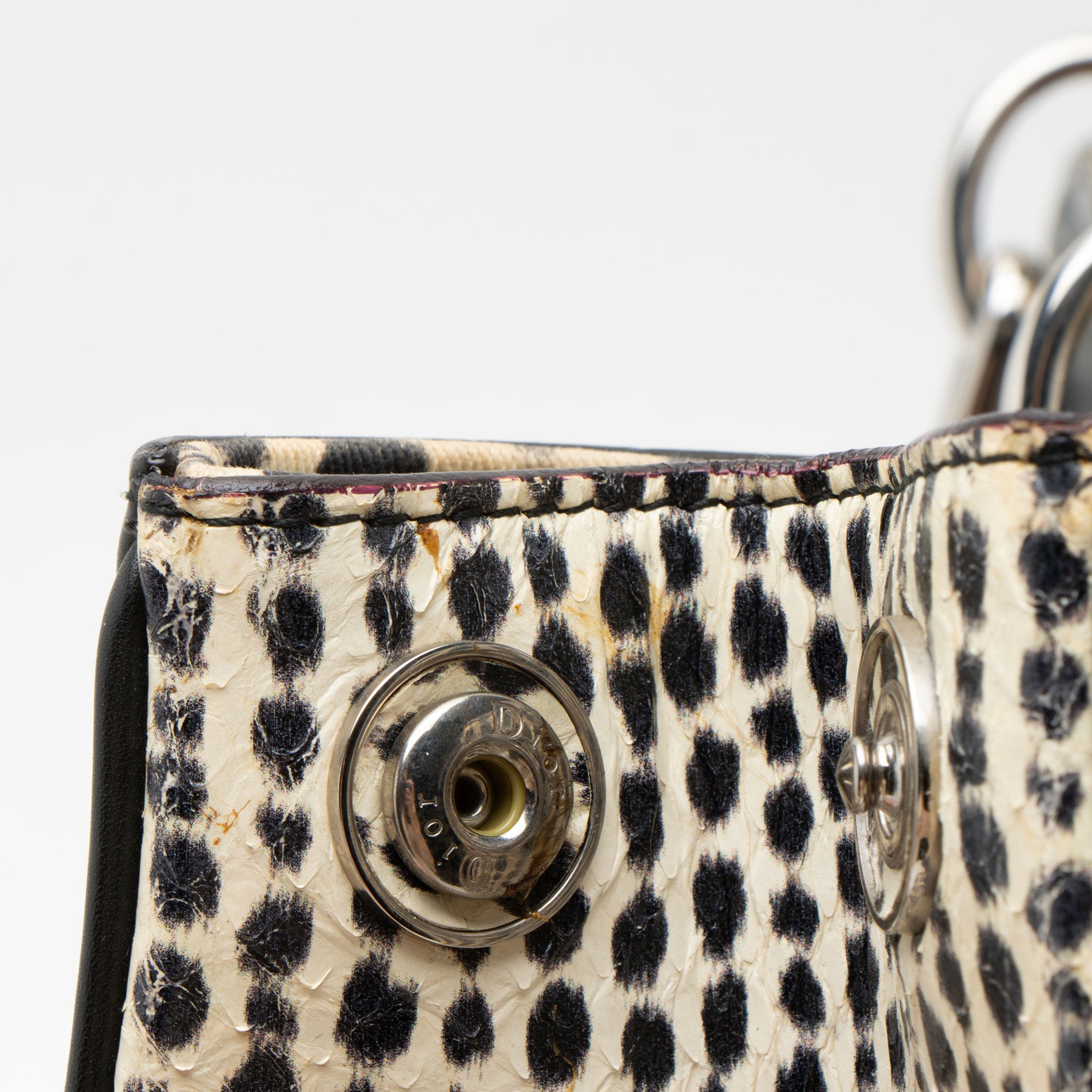 Dior Calfskin Snakeskin Diorissimo Large Tote