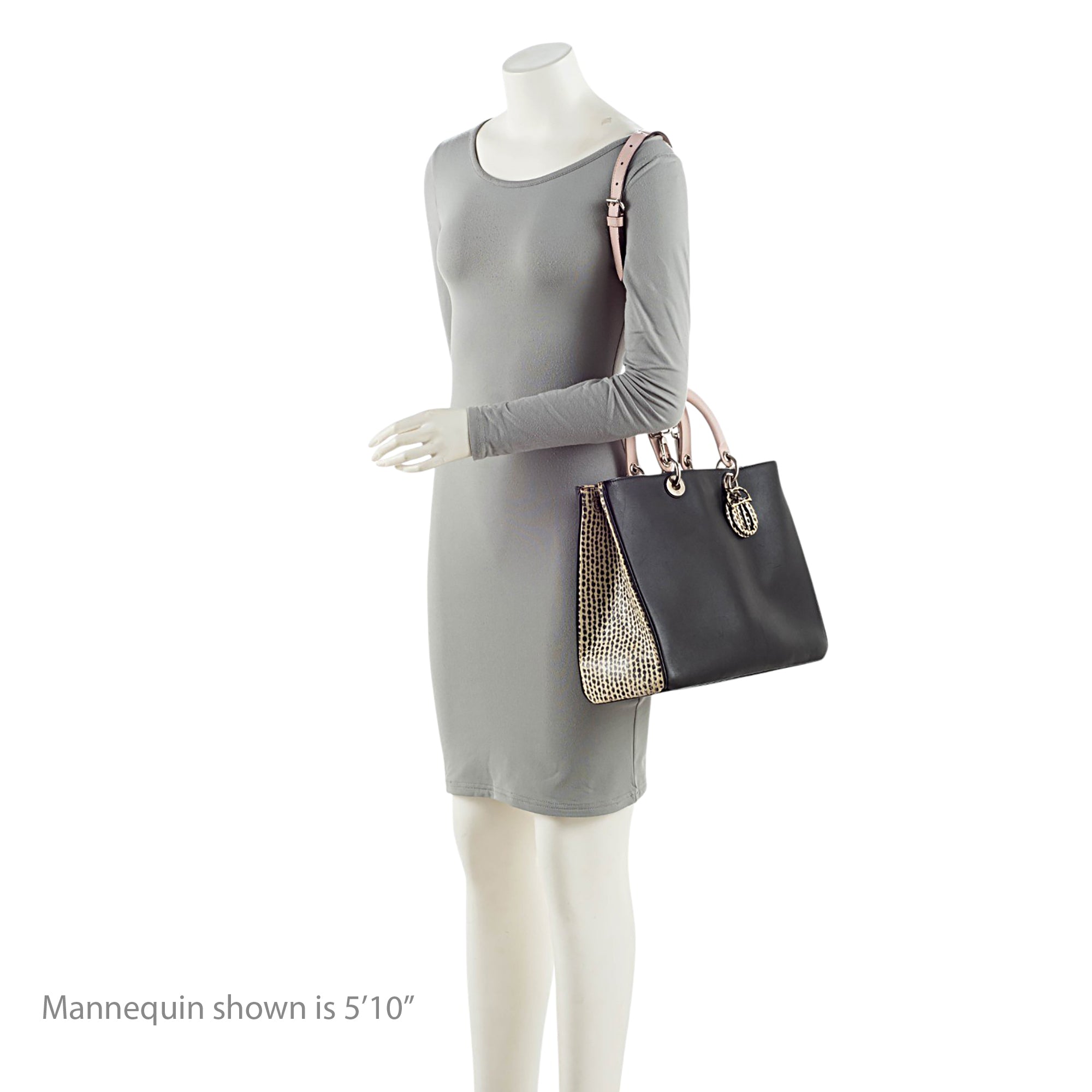 Dior Calfskin Snakeskin Diorissimo Large Tote