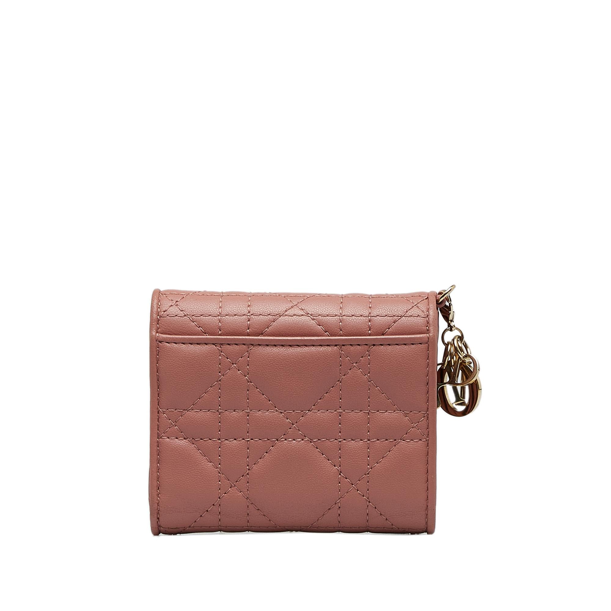 Dior Cannage Lady Dior Lotus Wallet (SHG-V7TnAC)