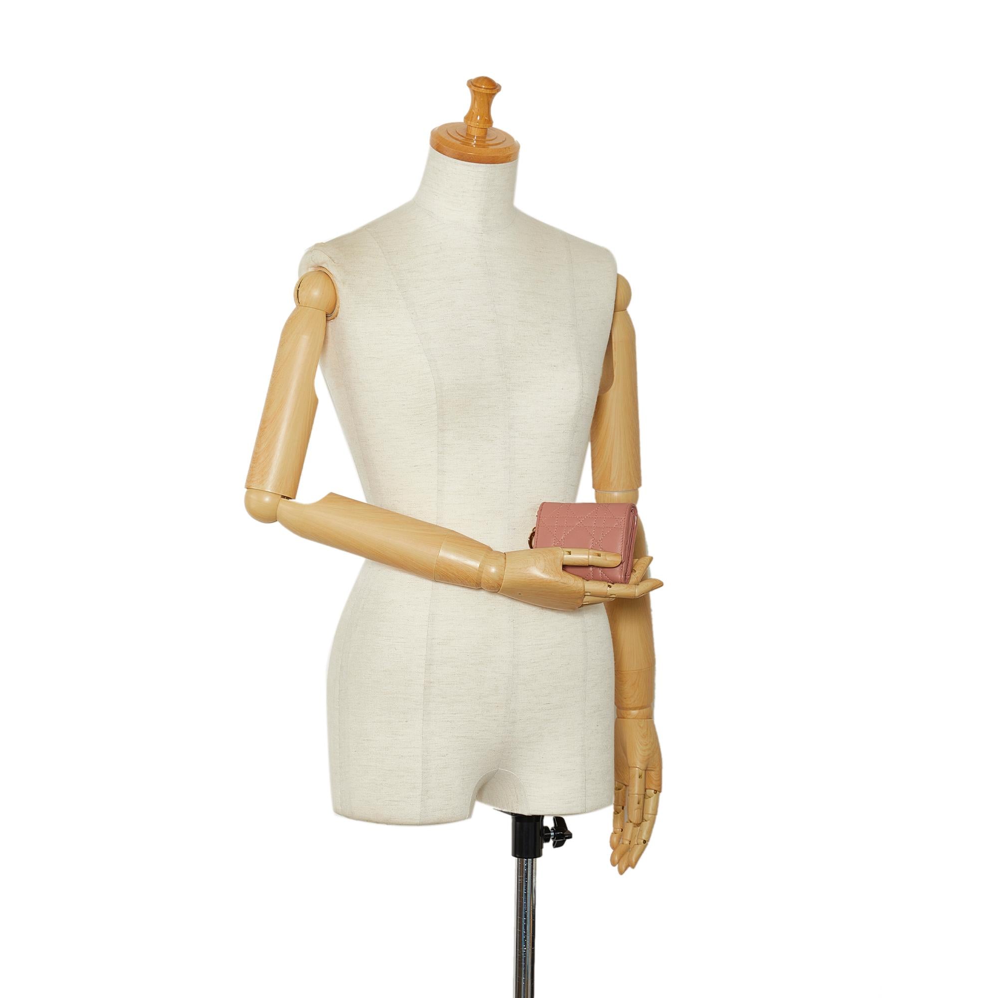 Dior Cannage Lady Dior Lotus Wallet (SHG-V7TnAC)