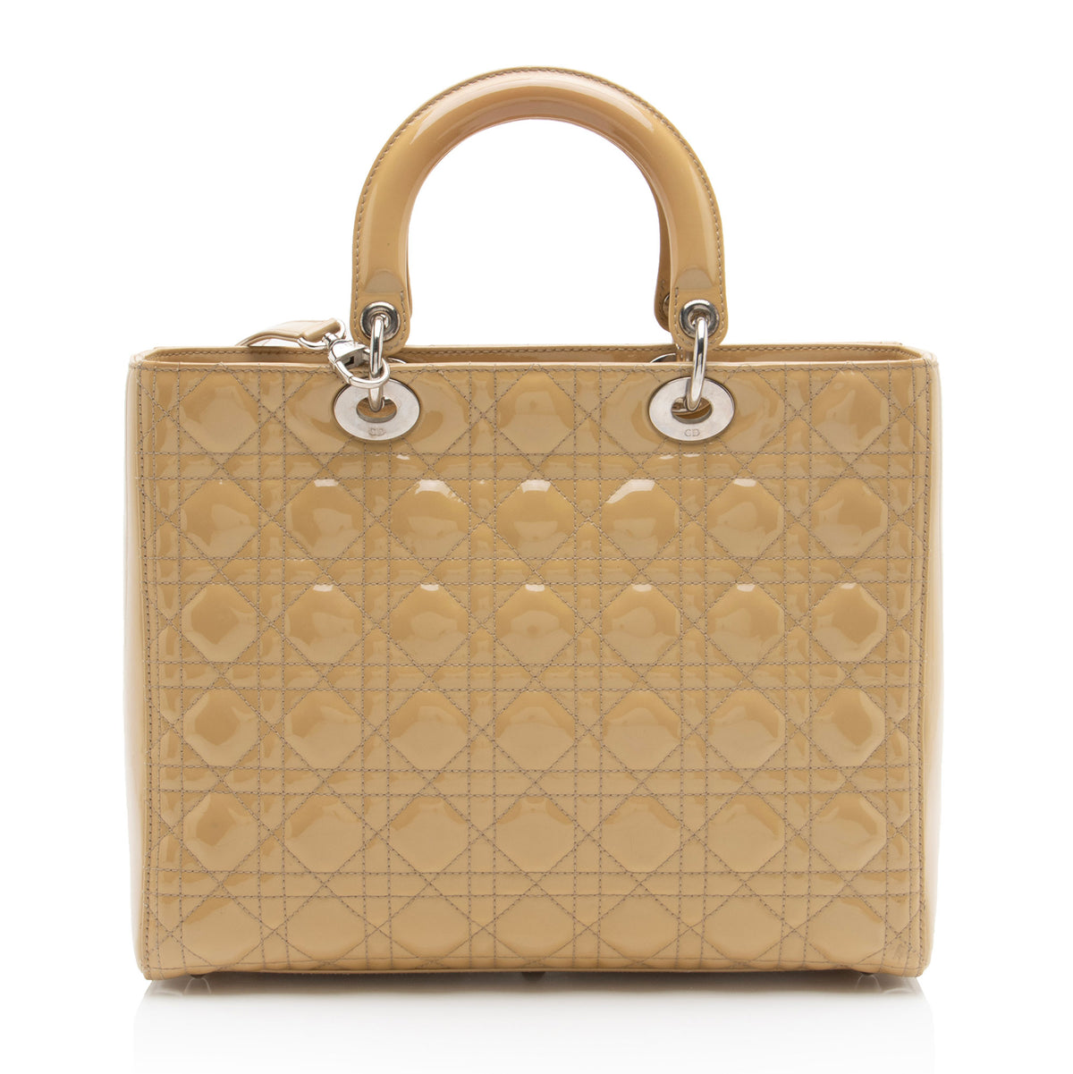 Dior Cannage Patent Leather Lady Dior Large Tote