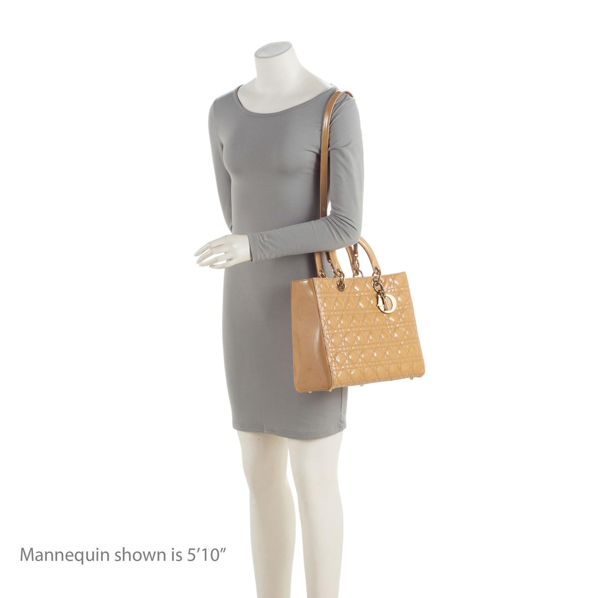 Dior Cannage Patent Leather Lady Dior Large Tote