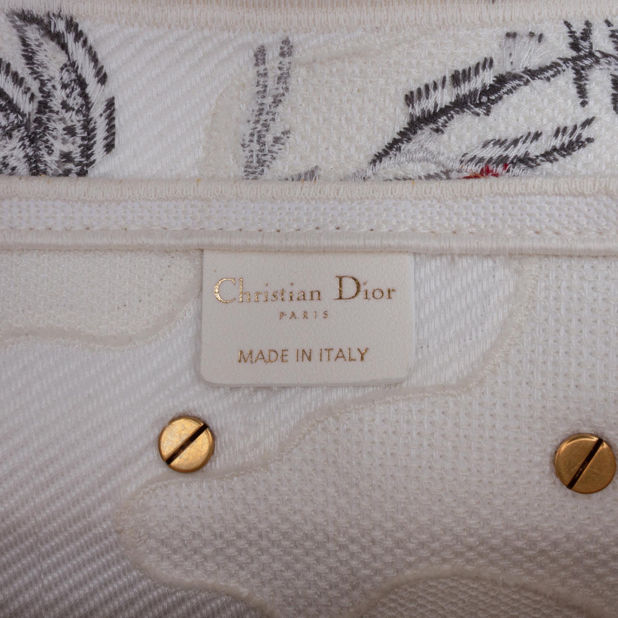 Dior Canvas Embroidered Camouflage Flowers Saddle Bag