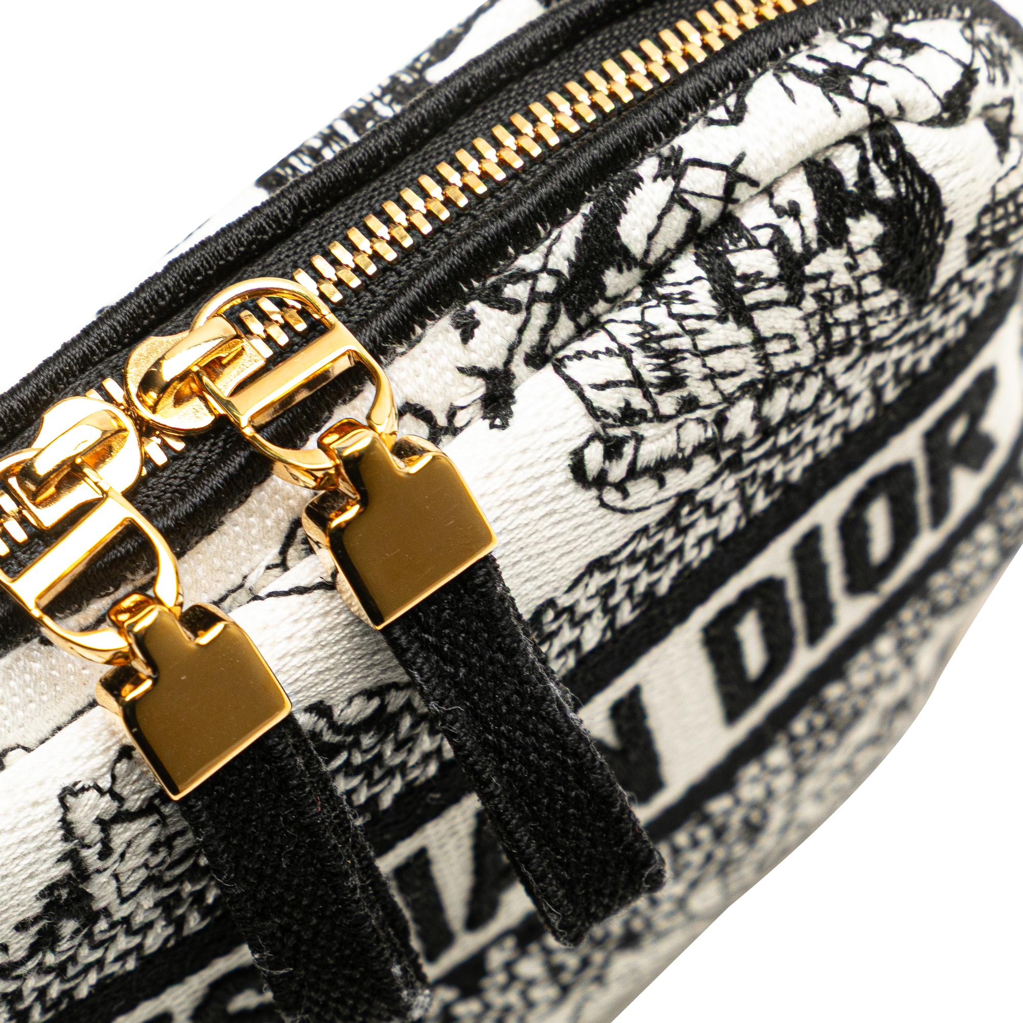 Dior Canvas Embroidered Plan De Paris Cosmetic Pouch