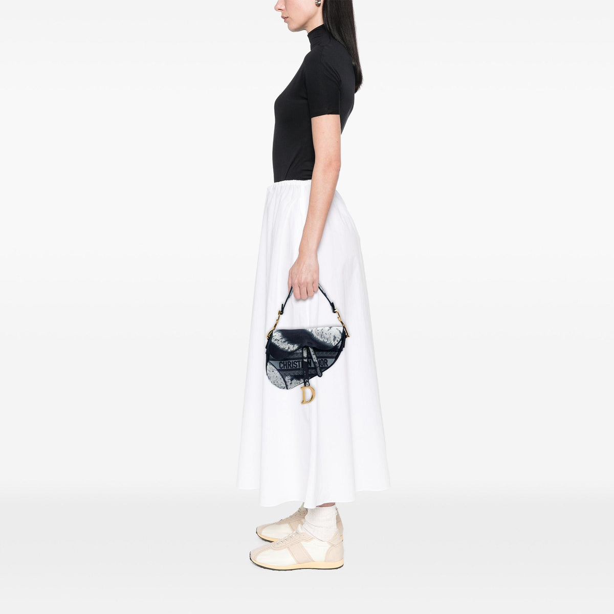 Dior Canvas Embroidered Tie Dye Saddle Bag