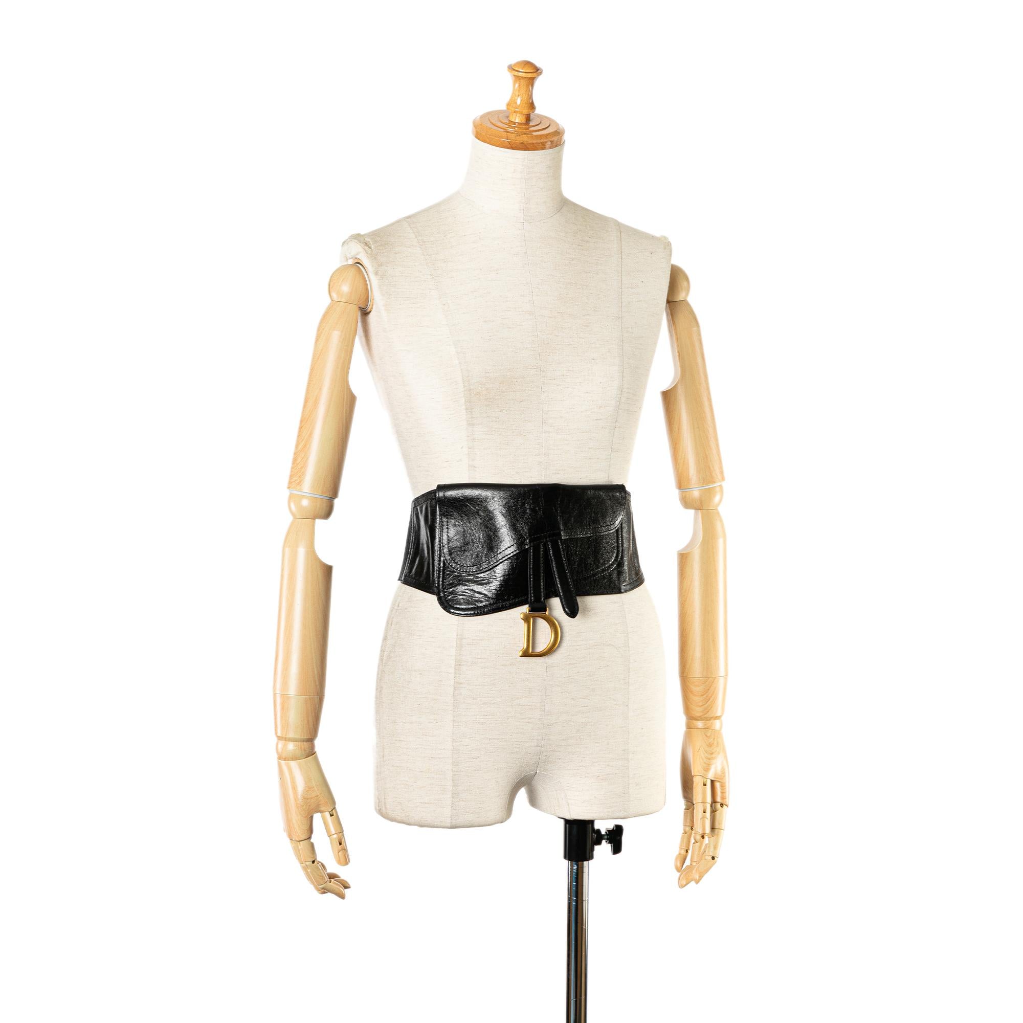 Dior Crinkled Lambskin Saddle Belt Bag
