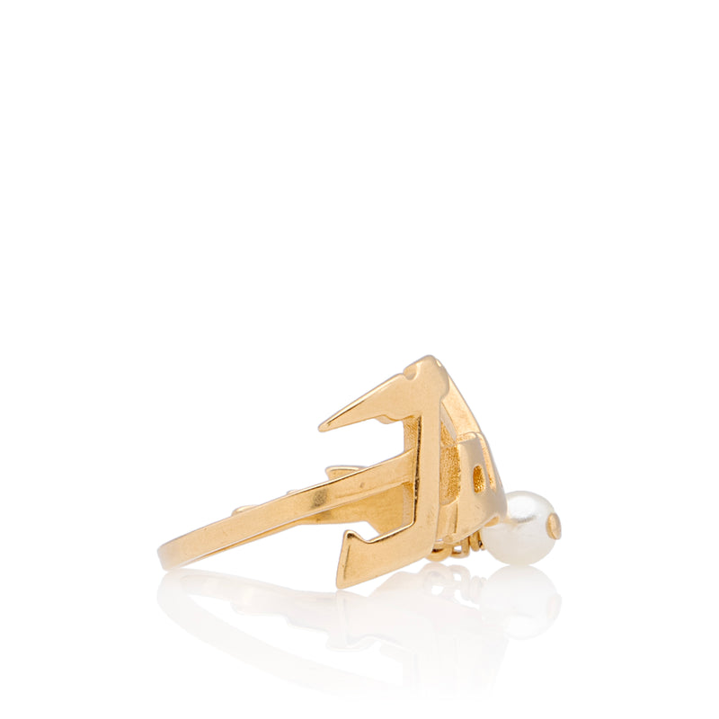 Dior Crystal Faux Pearl J'Adior Ring - Size 6 1/2 (SHF-6m36Cd)