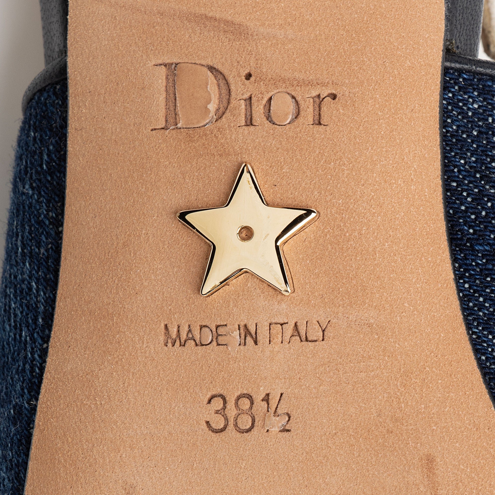 Dior Denim Patchwork J'Adior Slingback Pumps - Size 8 / 38 (SHF-lKMmf1