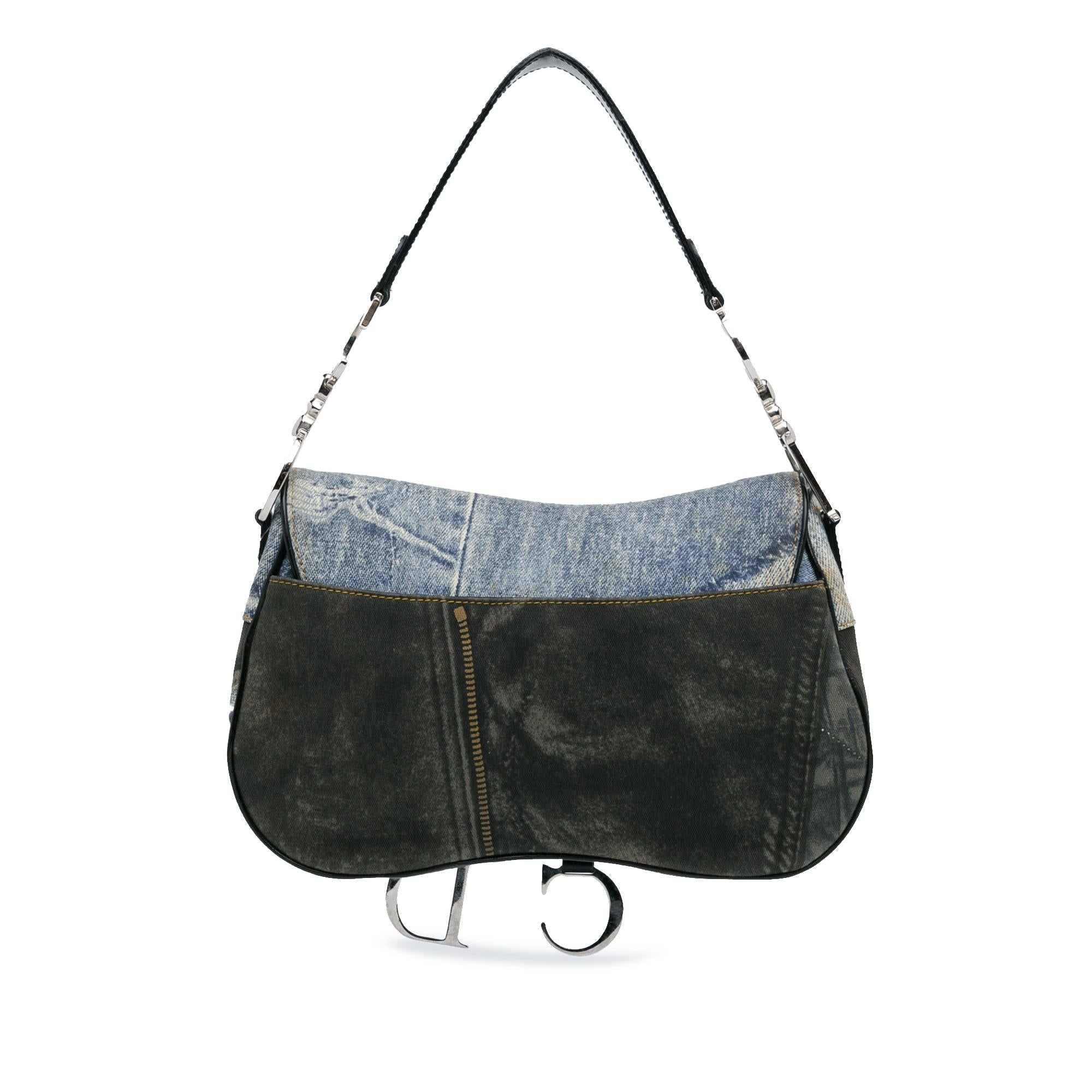 Dior Denim Speedway Double Saddle Shoulder Bag (SHG-xIMB05)